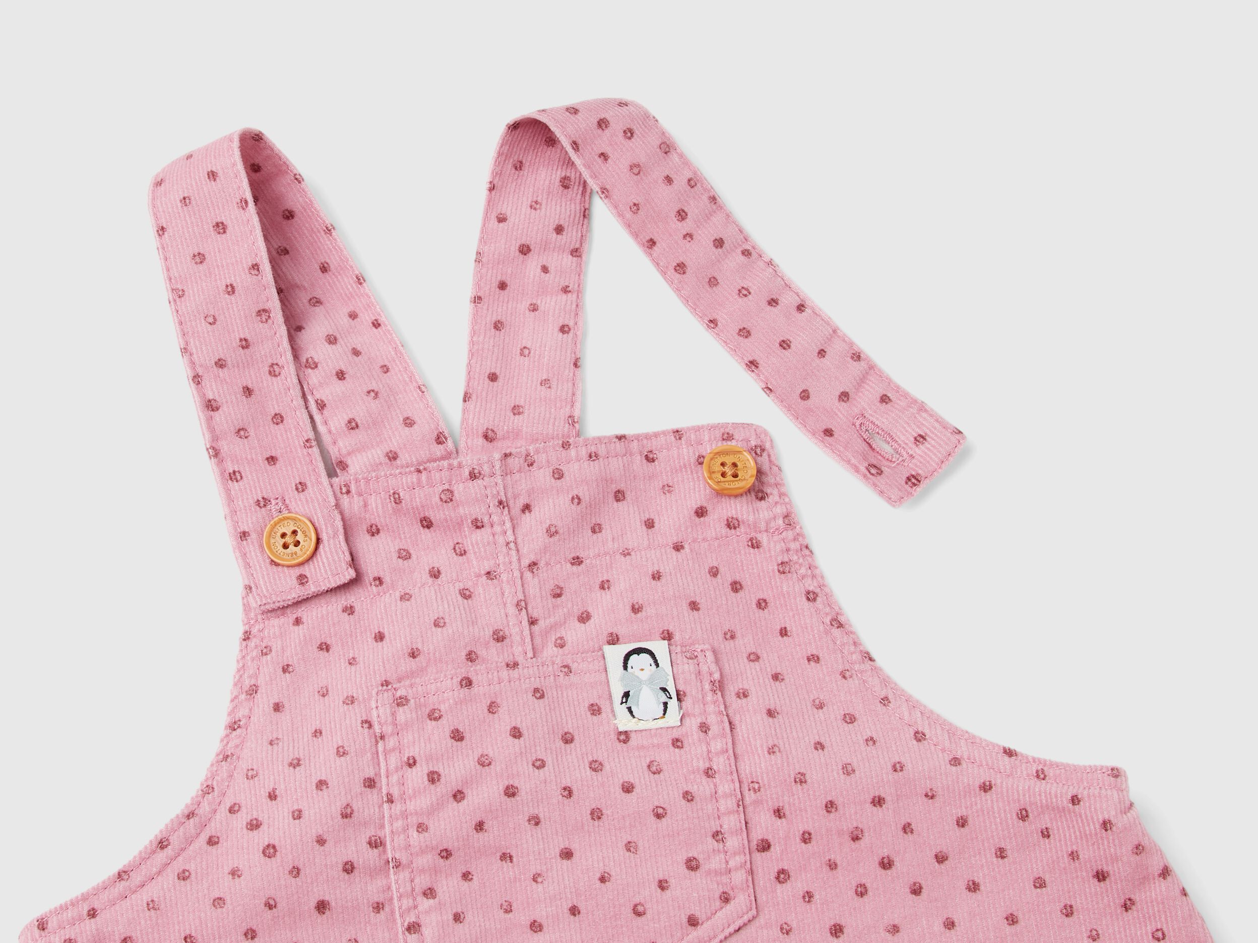 Velvet skirt overalls Pink Benetton