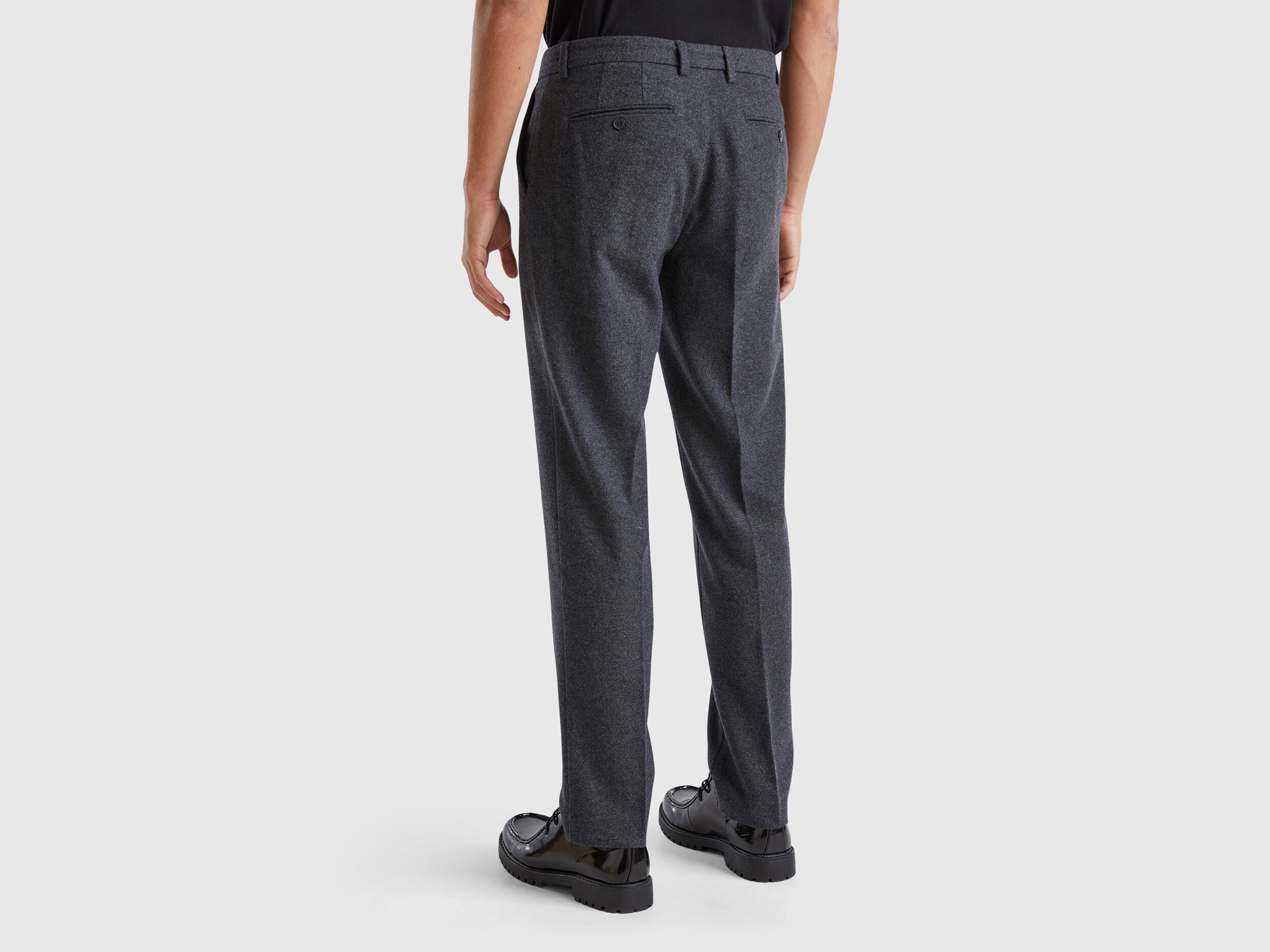 Slim fit flannel trousers