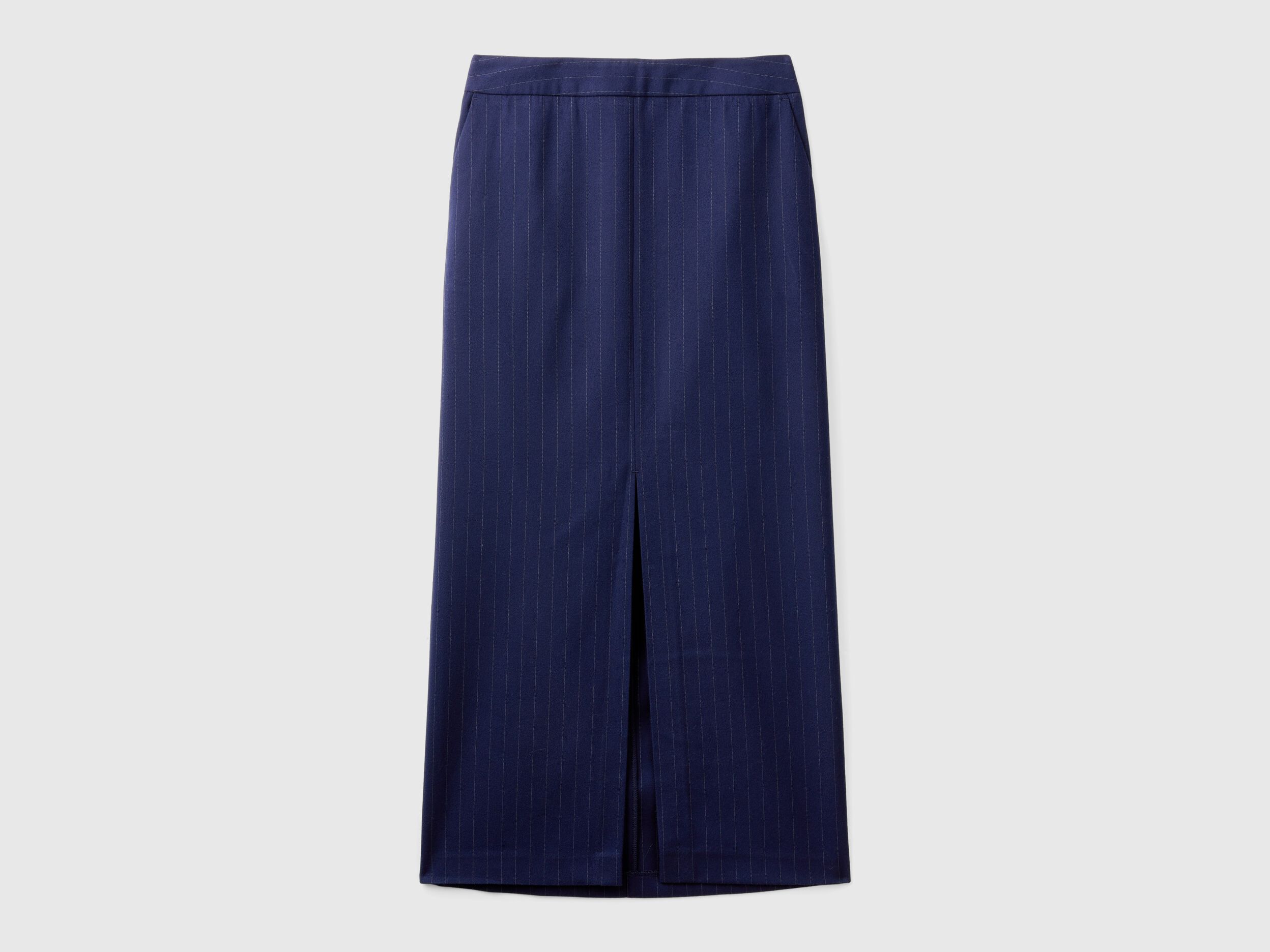 商品画像：Uhr/ウーア】PINSTRIPE SLIT SKIRT スリットスカート（ロング 4