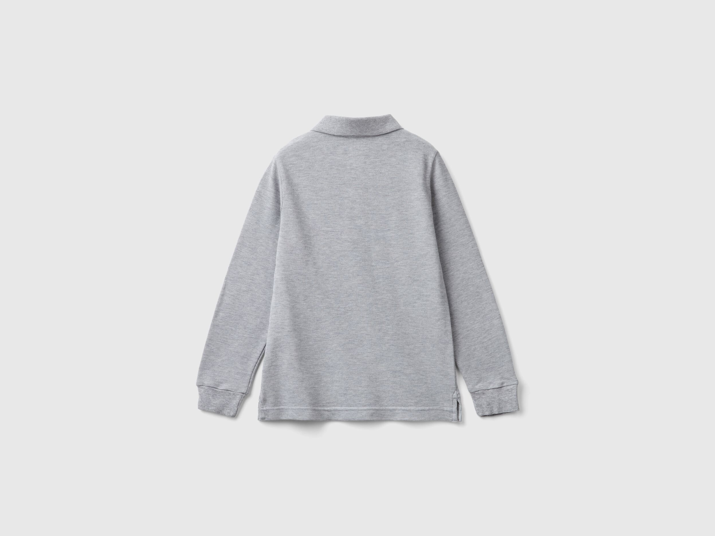 最新入荷 100% Benetton | Gray Light - polo sleeve long cotton organic 小物
