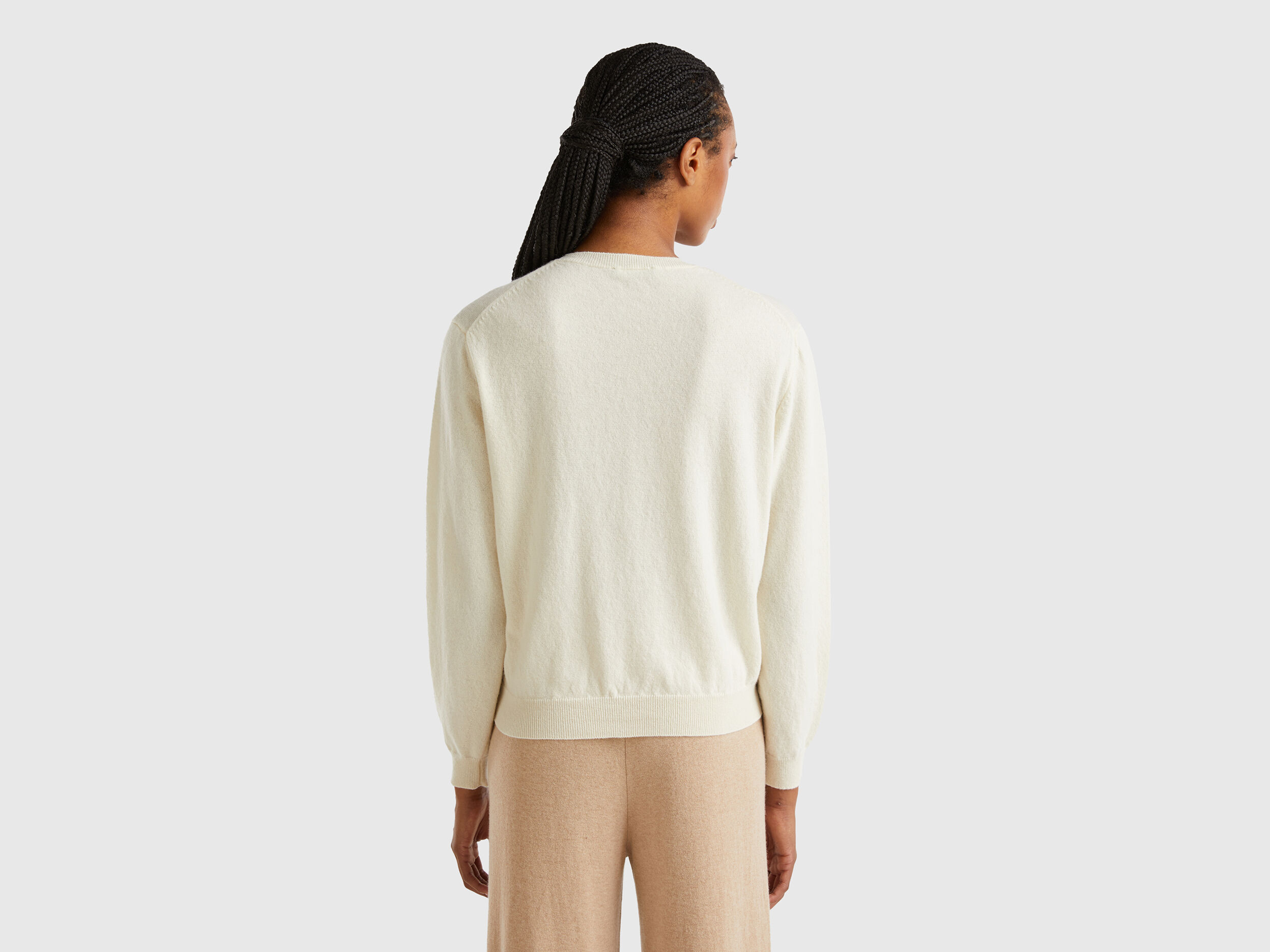 Cream merino wool sweater hot sale