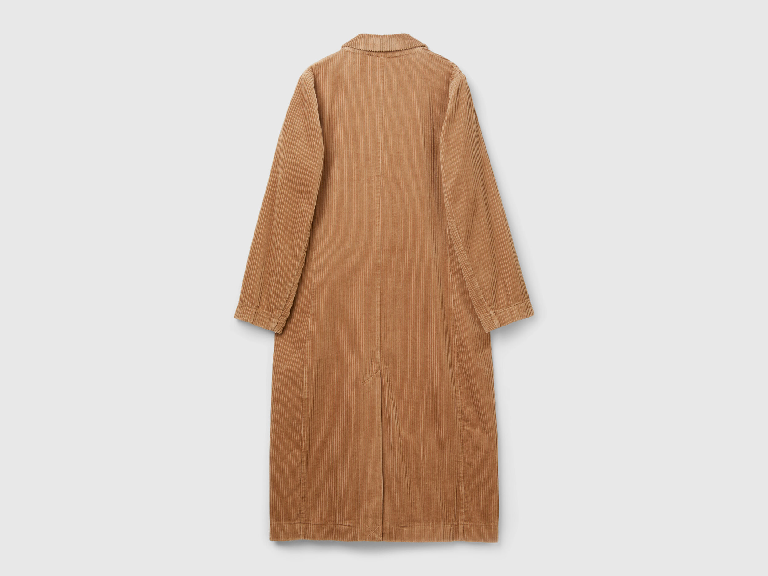 Double-breasted velvet trench coat - Camel | Benetton Double-breasted velvet trench coat - Camel | Benetton