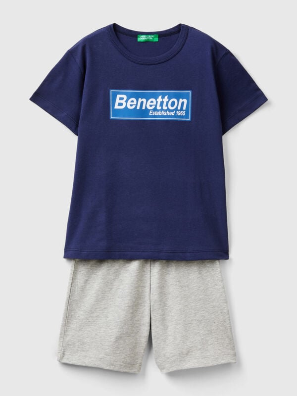 100% cotton t-shirt and Bermuda shorts set Junior Boy