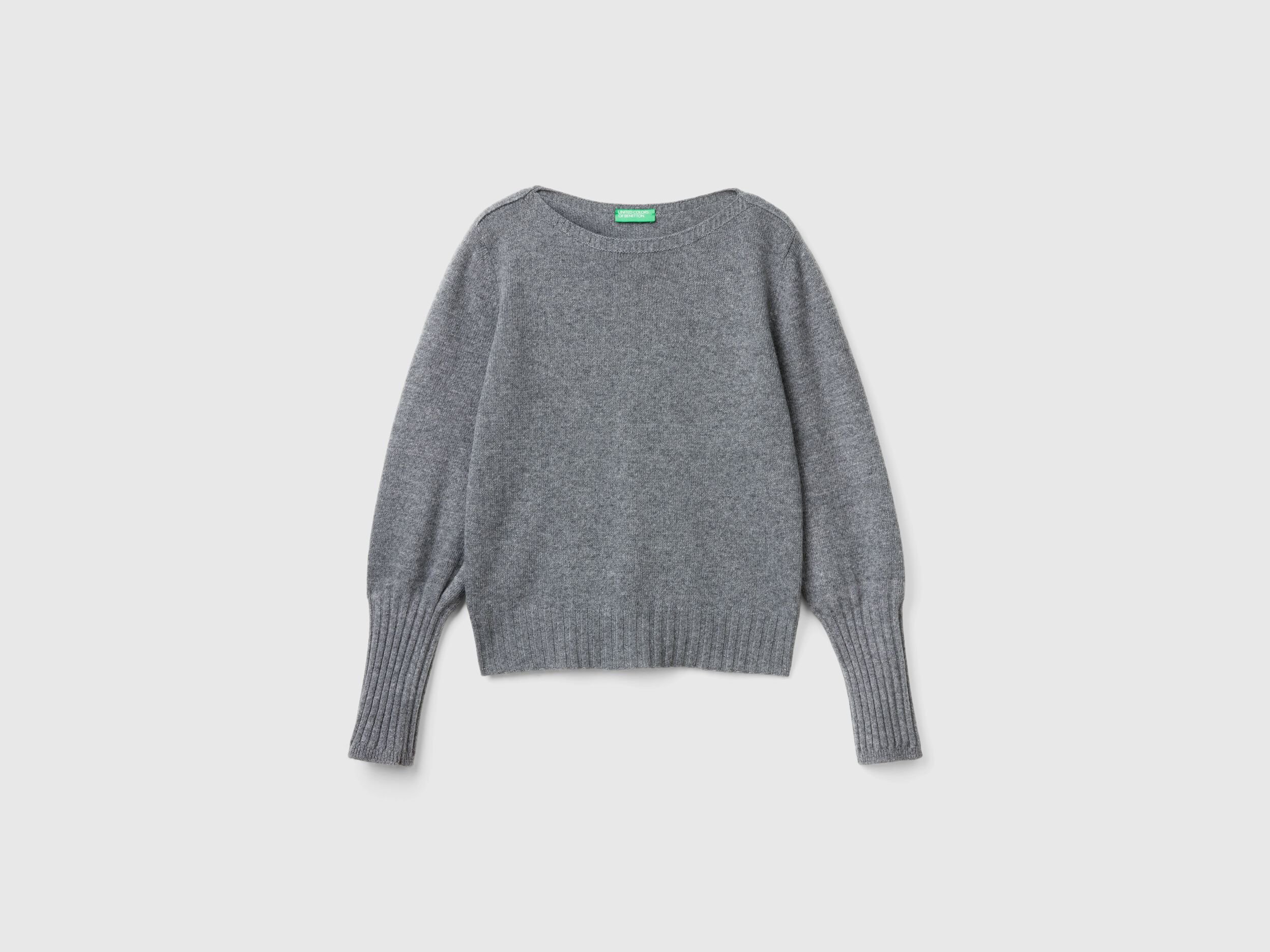割引 Boat neck sweater - Dark Gray | Benetton 長袖セーター