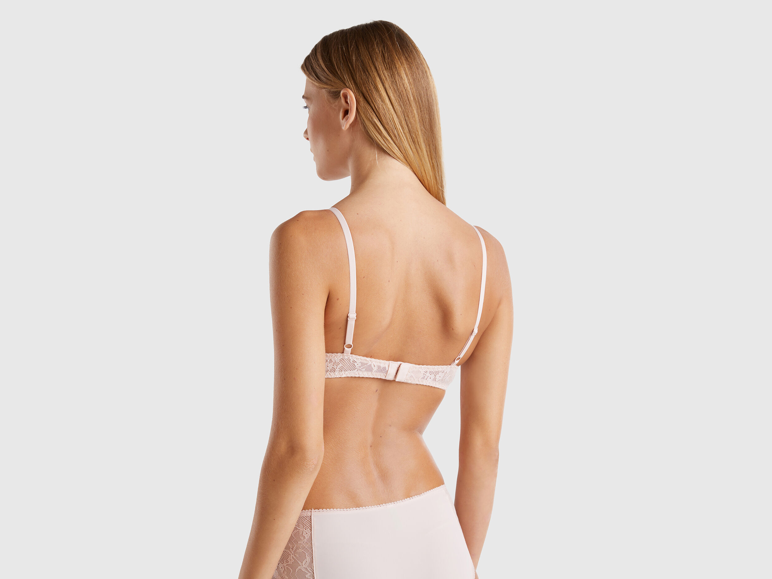 Stretch lace push up bra Soft Pink Benetton