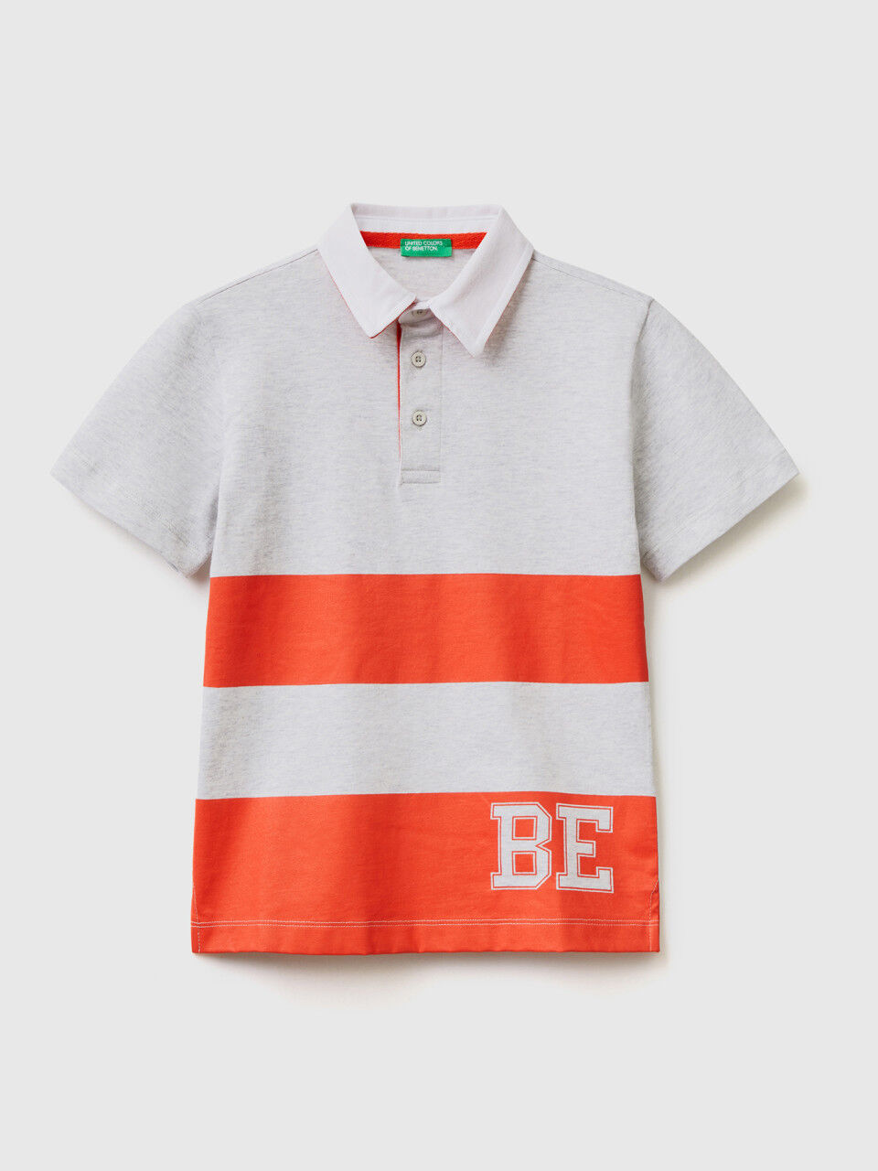 Rugby polo with striped print