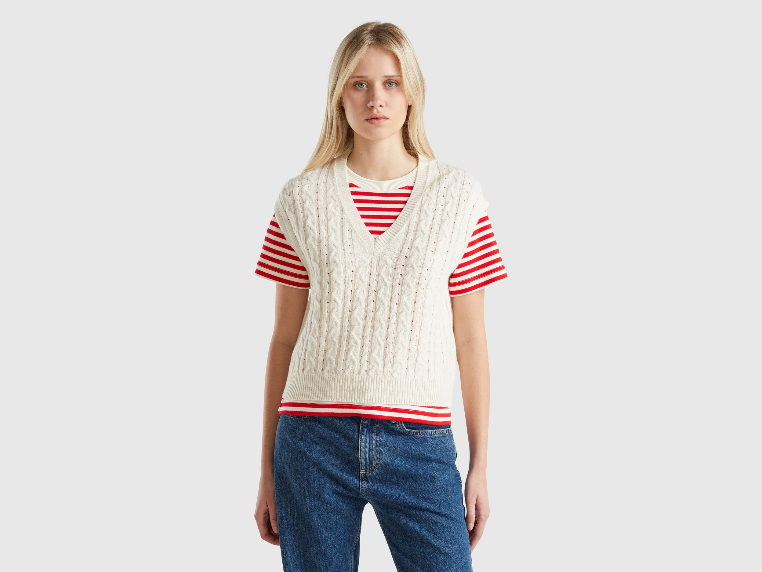 Womens knitted vests online hot sale
