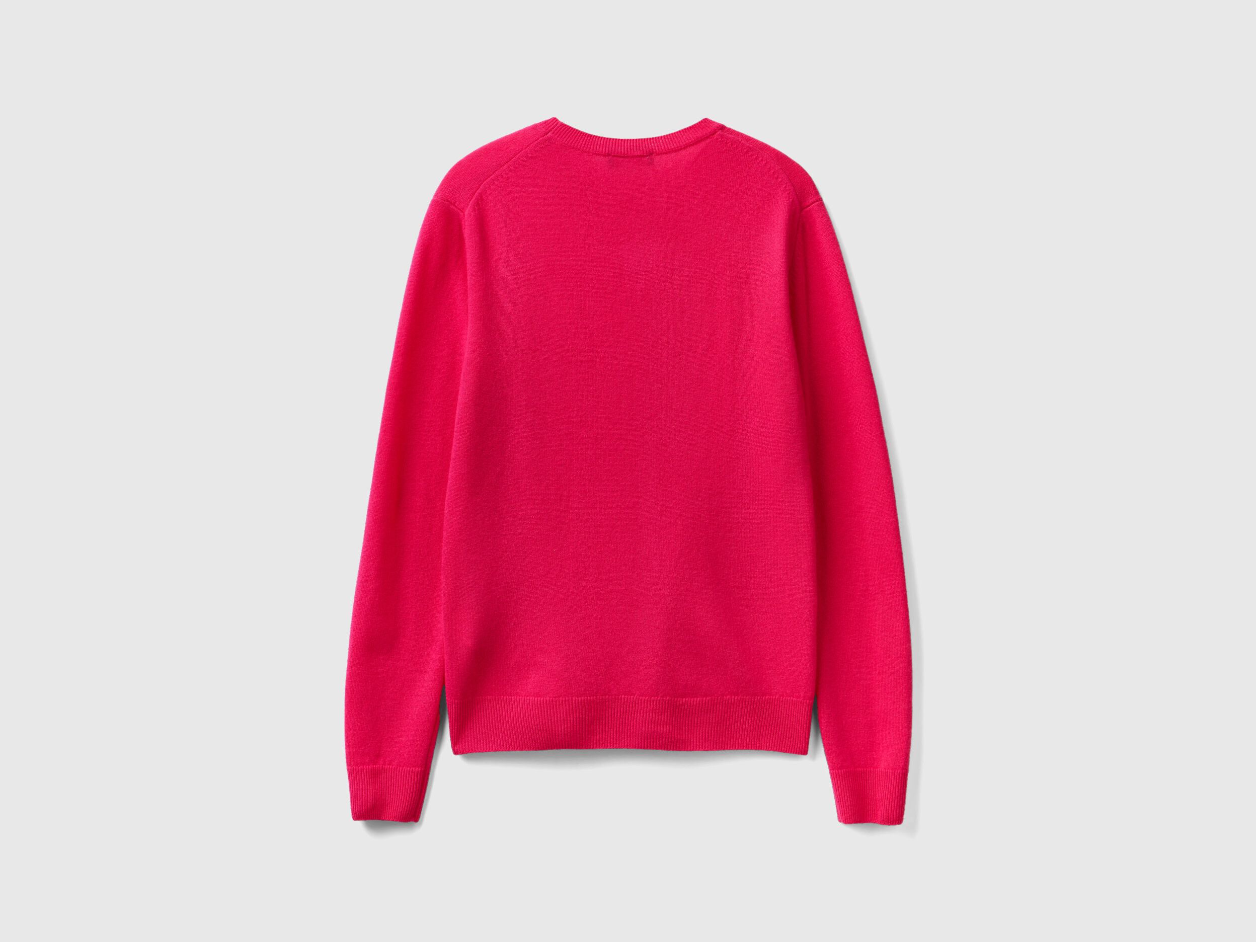 Fuchsia crew neck sweater clearance