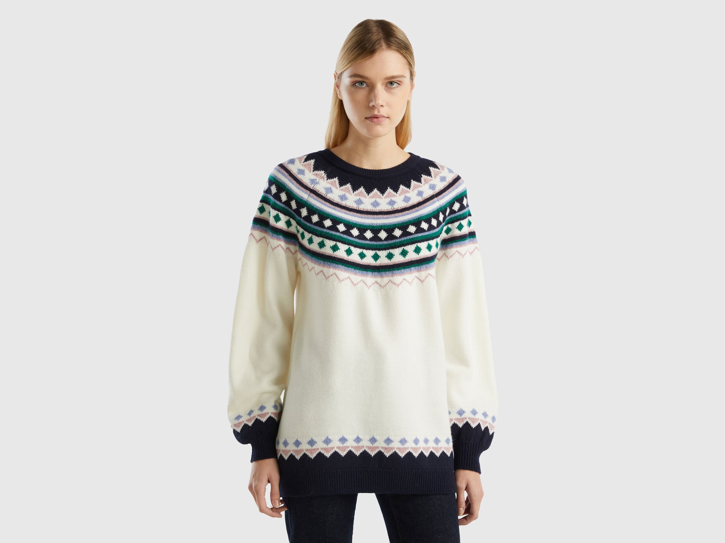 Benetton jacquard clearance sweater