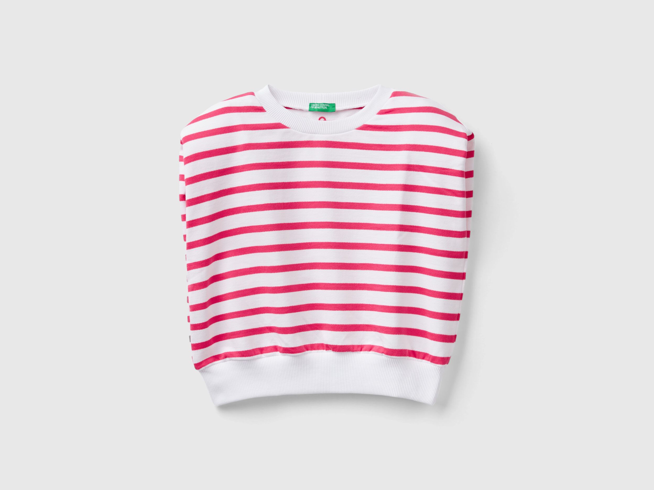 Striped top in sweat fabric