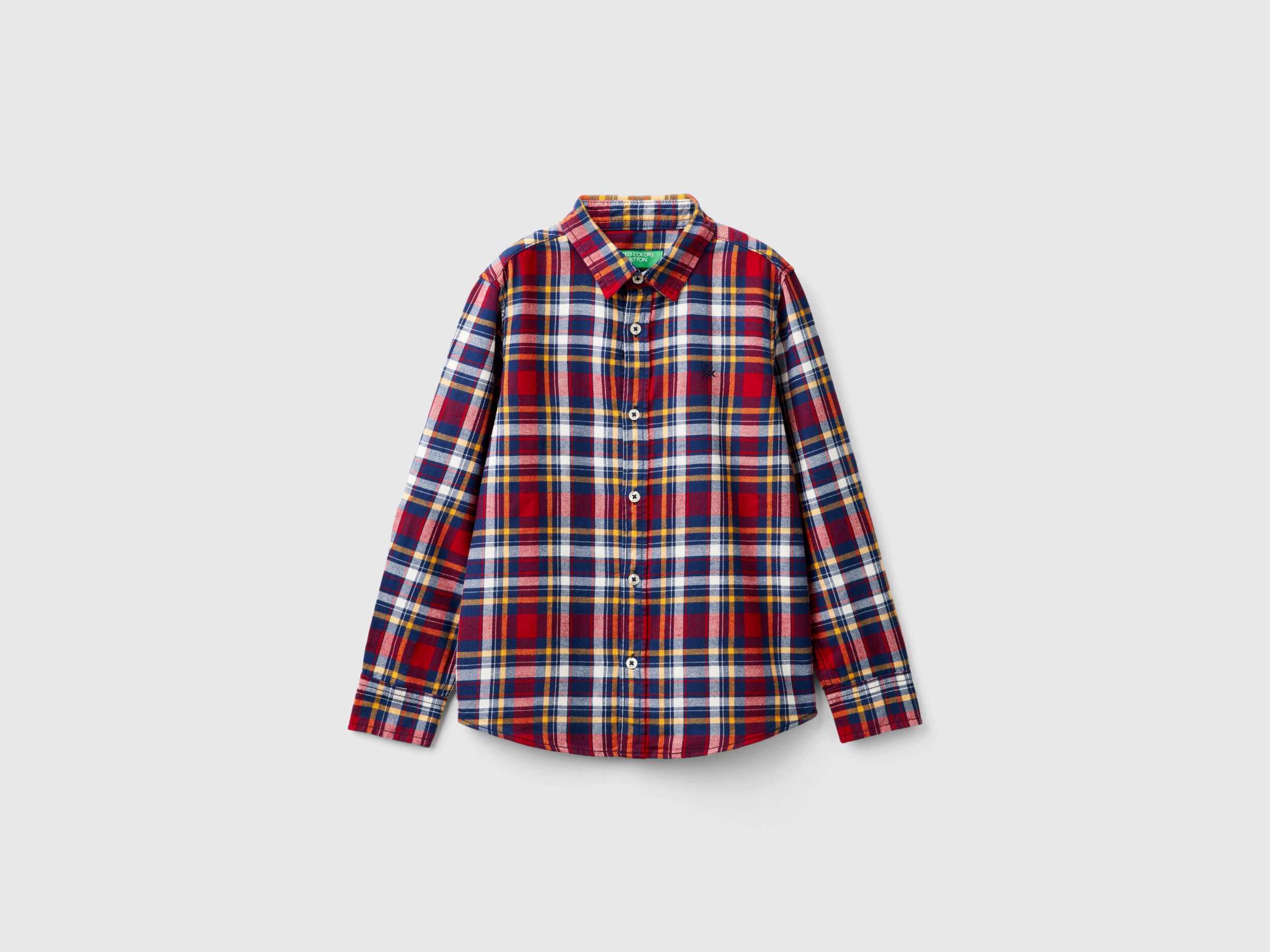 Plaid shirt in 100% cotton - Multi-color | Benetton