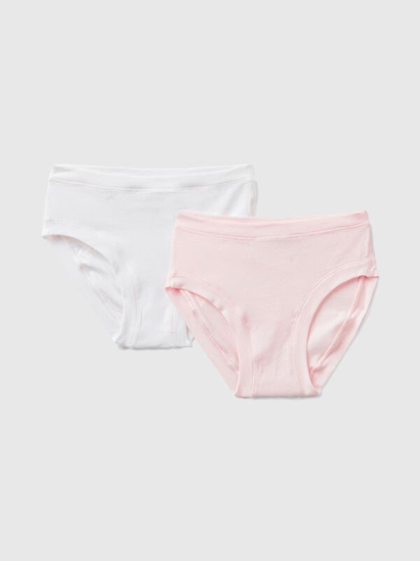 Girls' organic cotton bikini briefs, pink, Kids' Underwear