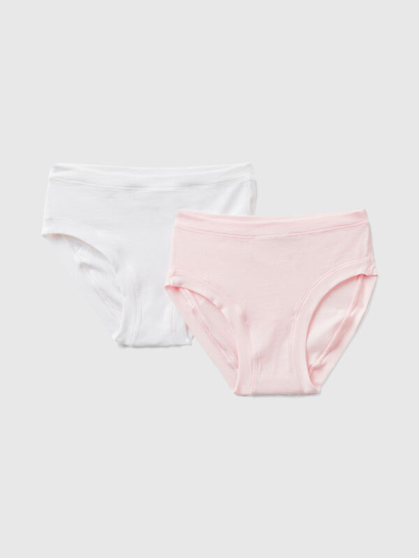 Two underwear in stretch  organic cotton Junior Girl