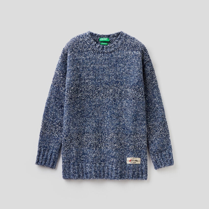Sweater in bouclé wool blend