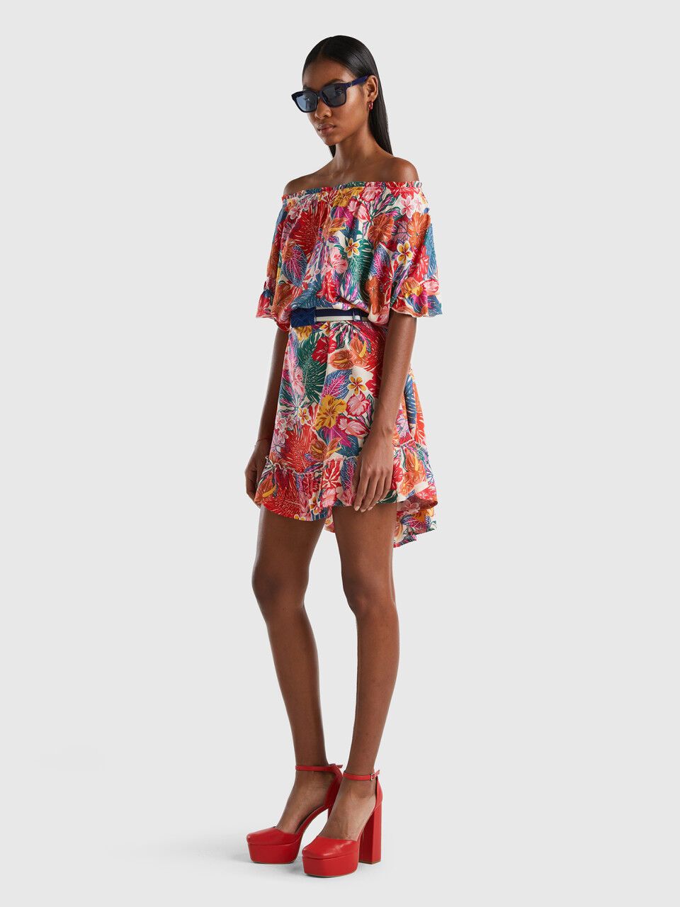 Floral kaftan in sustainable viscose