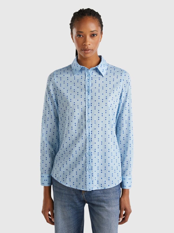 Camisa estampada de 100 % algodón Mujer