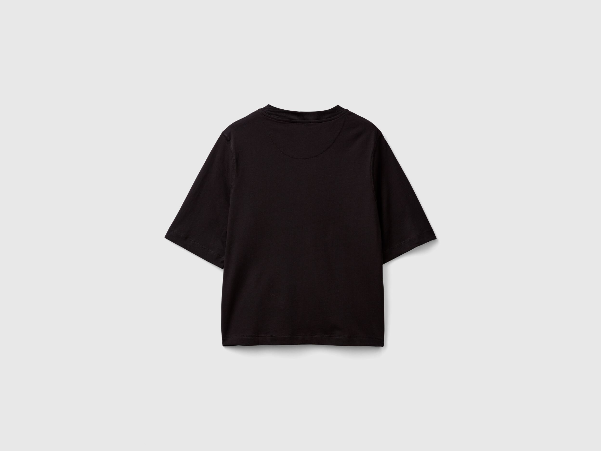 100 cotton boxy fit t shirt Black Benetton