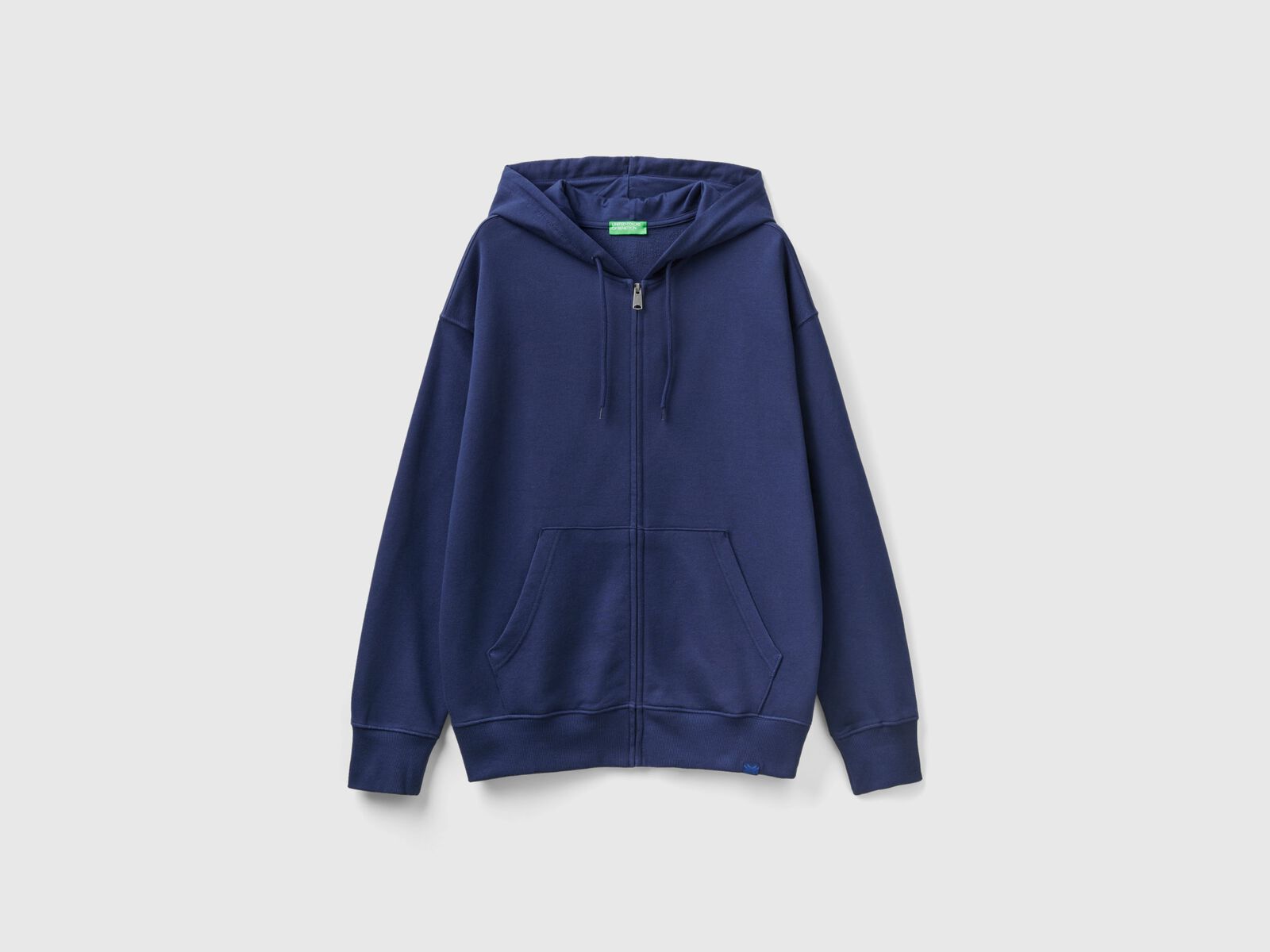 Zip-up hoodie in cotton - Dark Blue