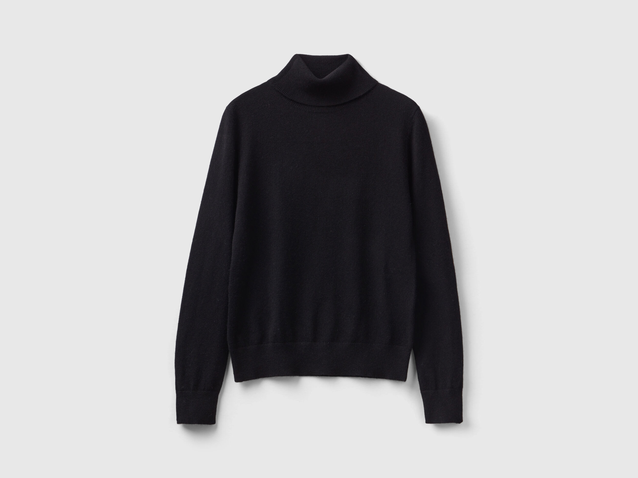 Black turtleneck in pure cashmere Black Benetton