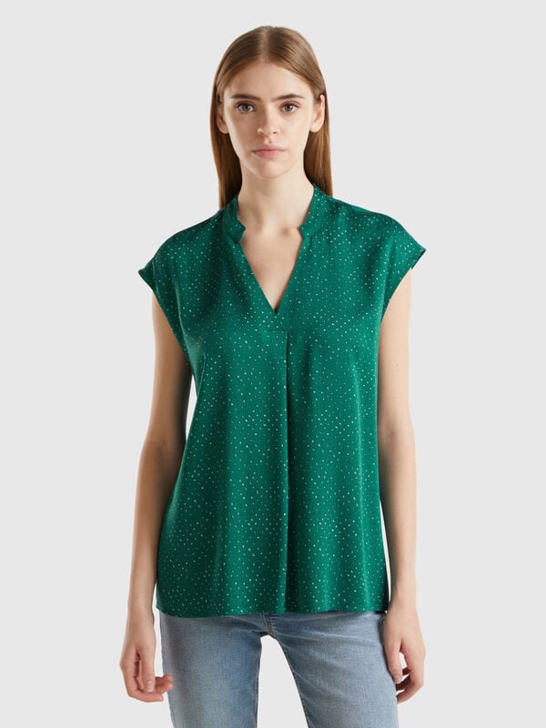 Blusa de lunares de viscosa sostenible Mujer