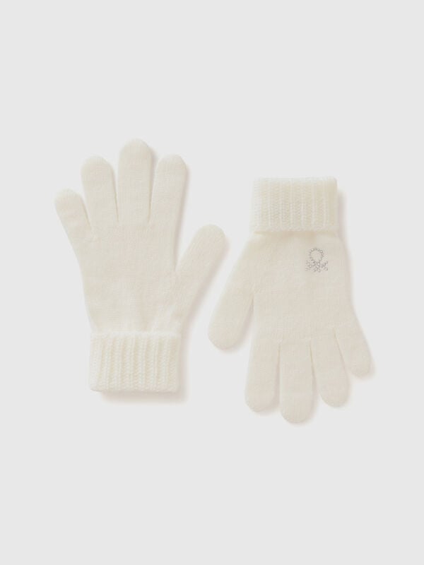 Knit gloves with logo Junior Girl