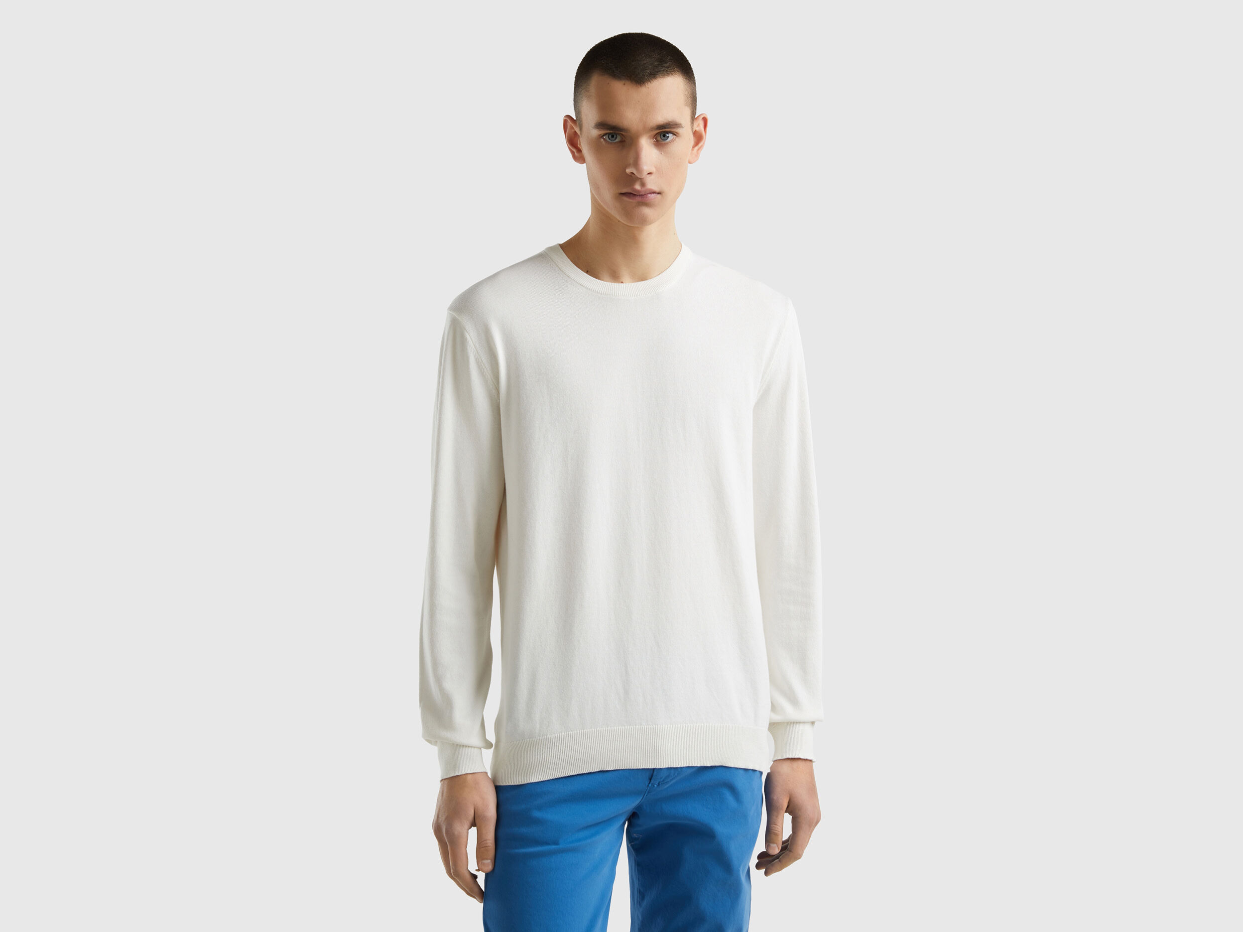 Mens 100 cotton hotsell crew neck sweaters