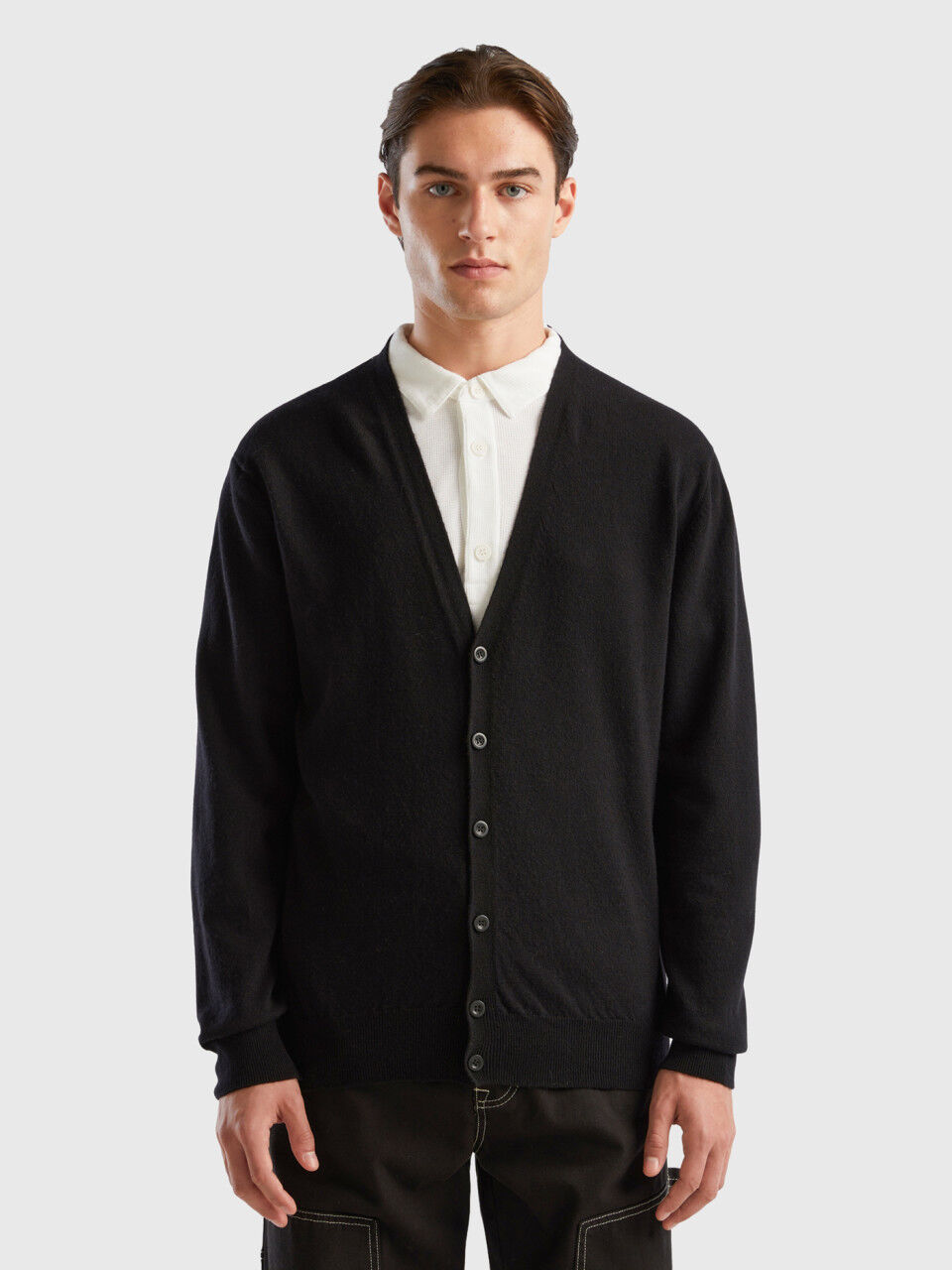 Mens pure wool best sale cardigan