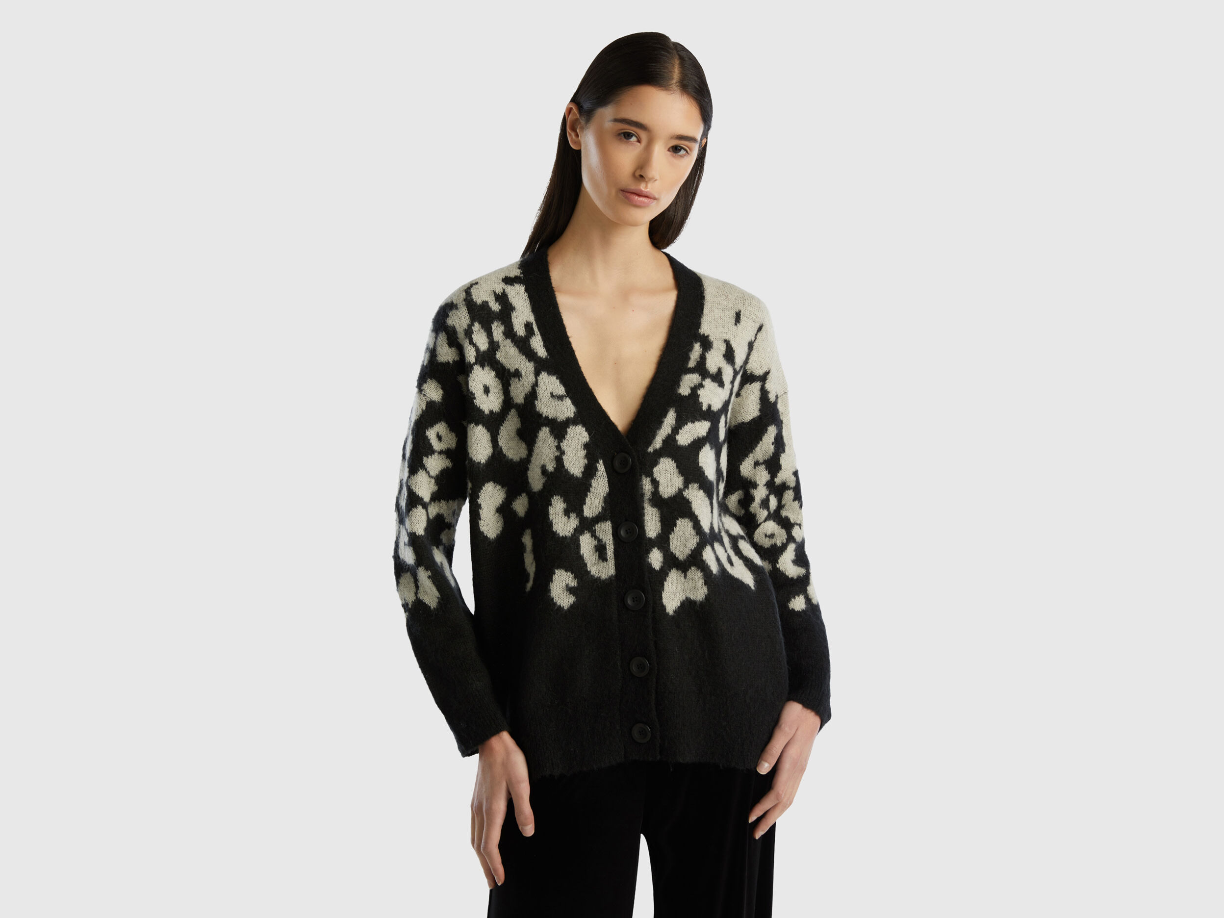 Cow print cardigan sale