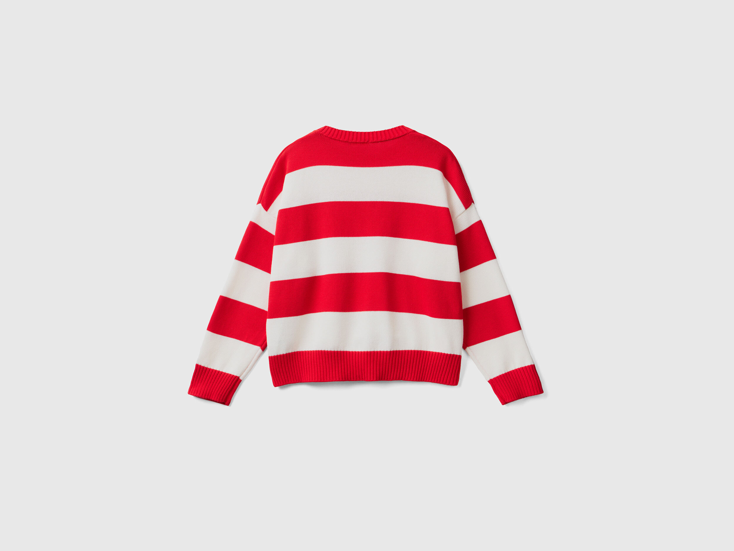 Striped sweater in tricot cotton