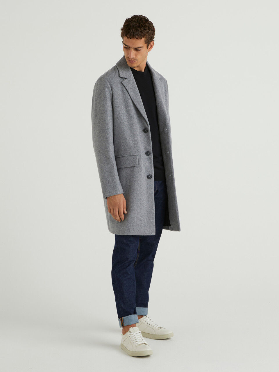 Lined coat in wool blend