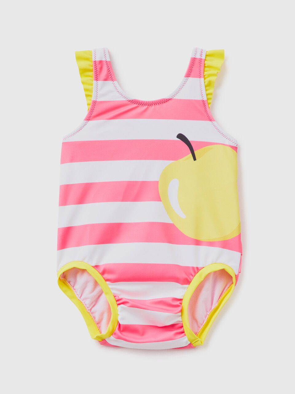One-piece swimsuit with apple print