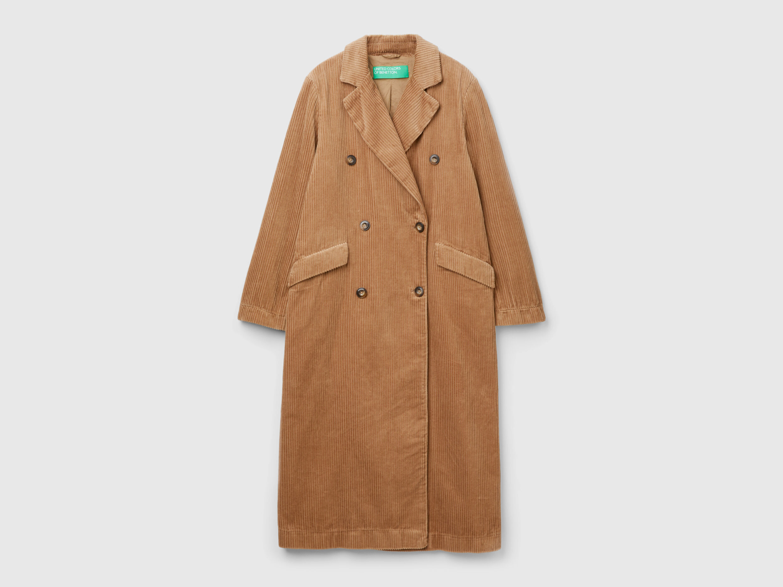 Double breasted velvet trench coat