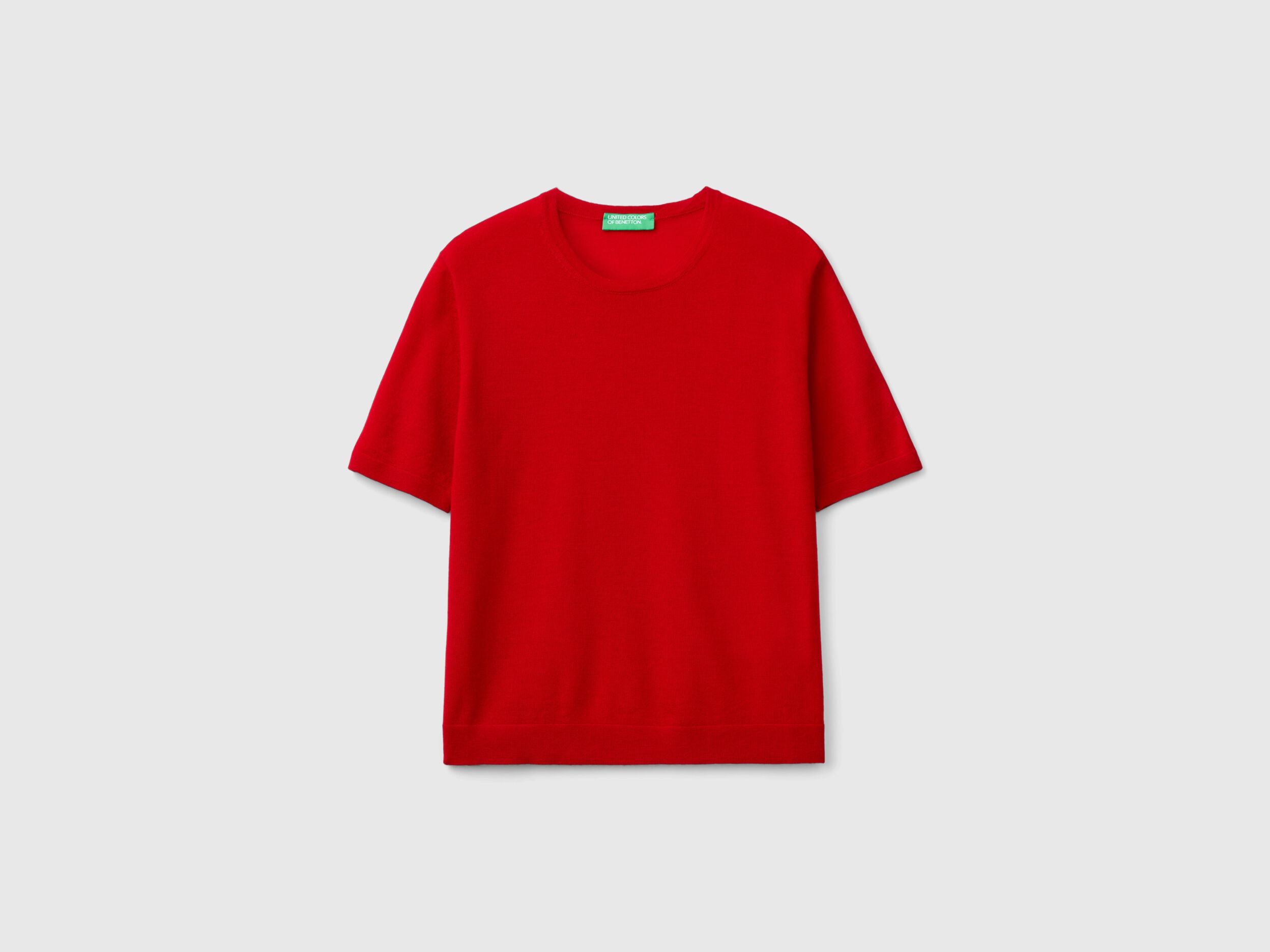 Red short sleeve sweater sales