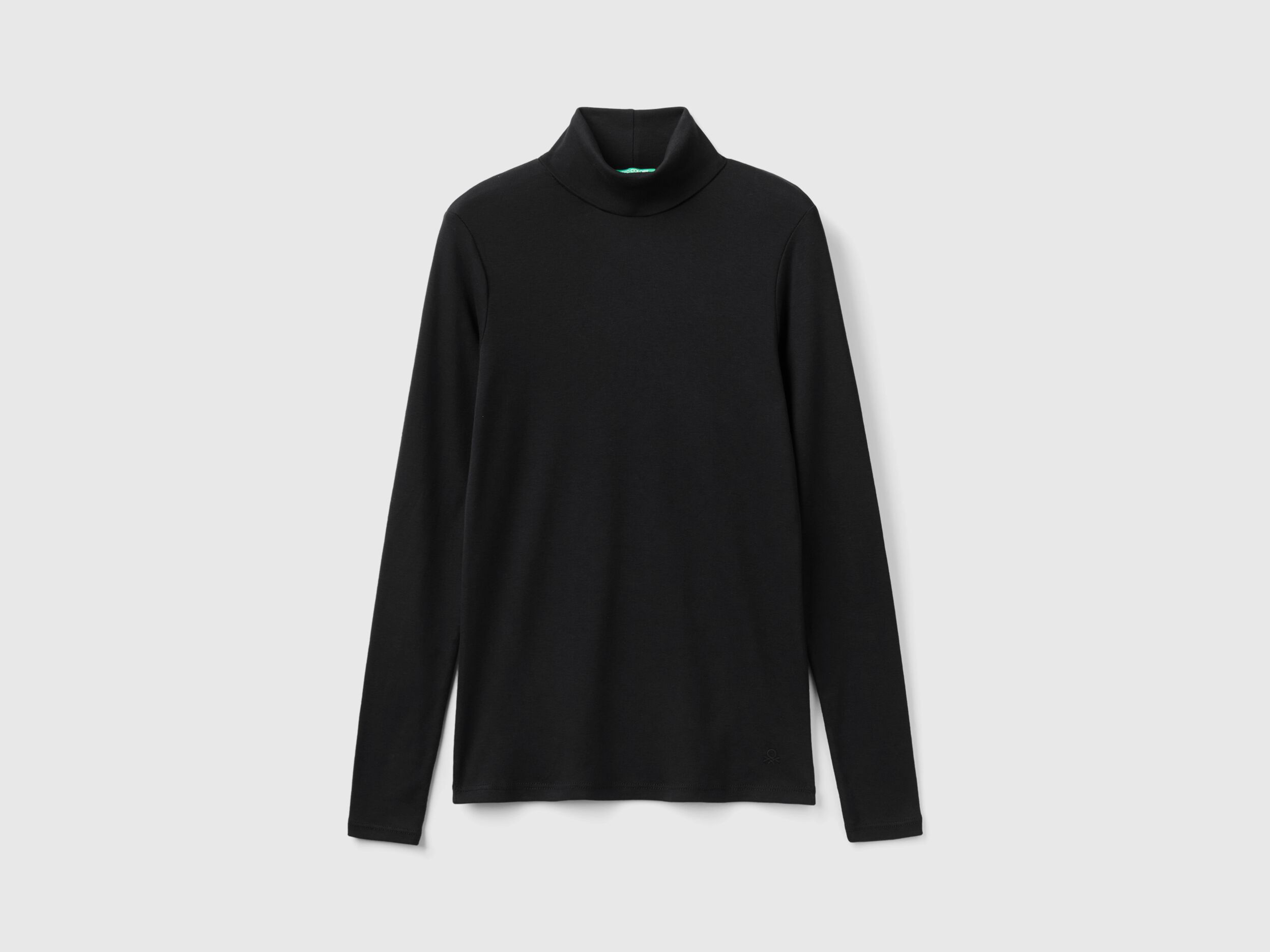 Long sleeve t shirt with high neck Black Benetton