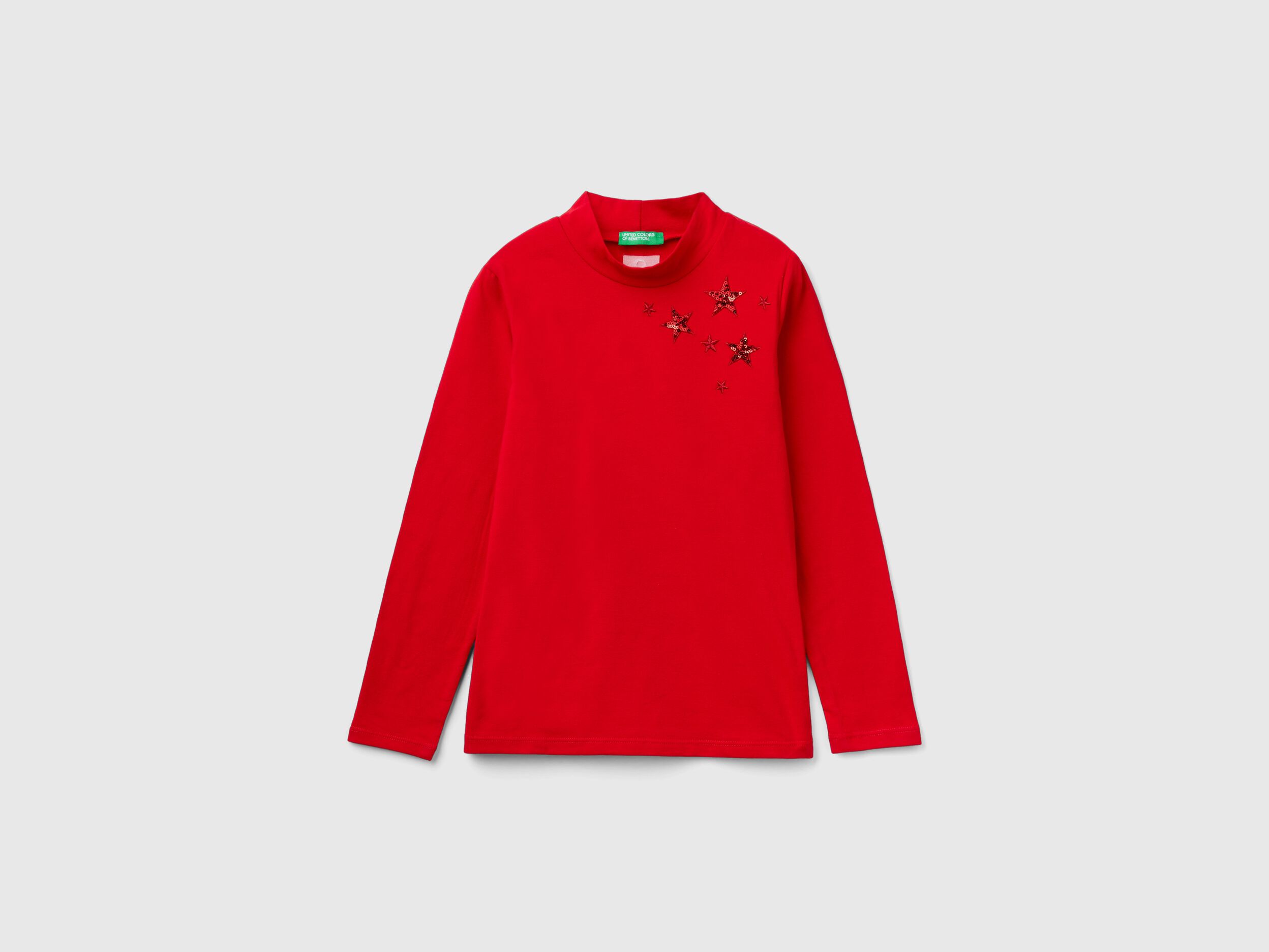 Turtleneck t-shirt with sequins