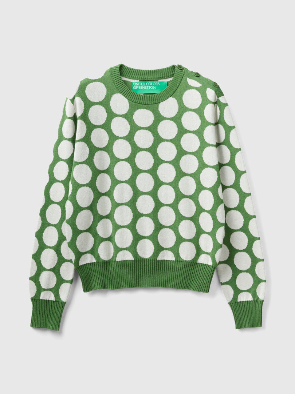 Green polka shop dot sweater