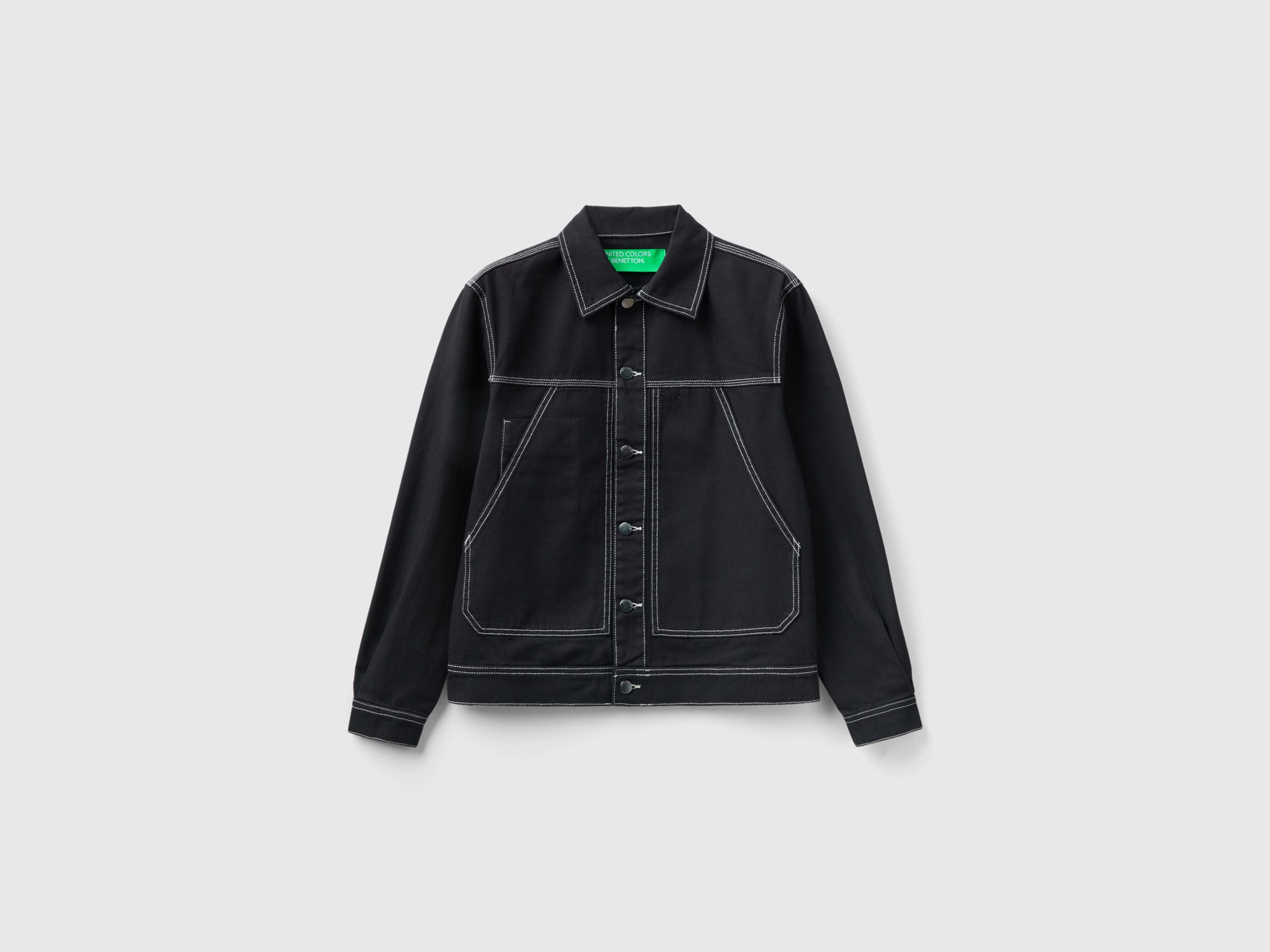 Cotton canvas jacket Black Benetton