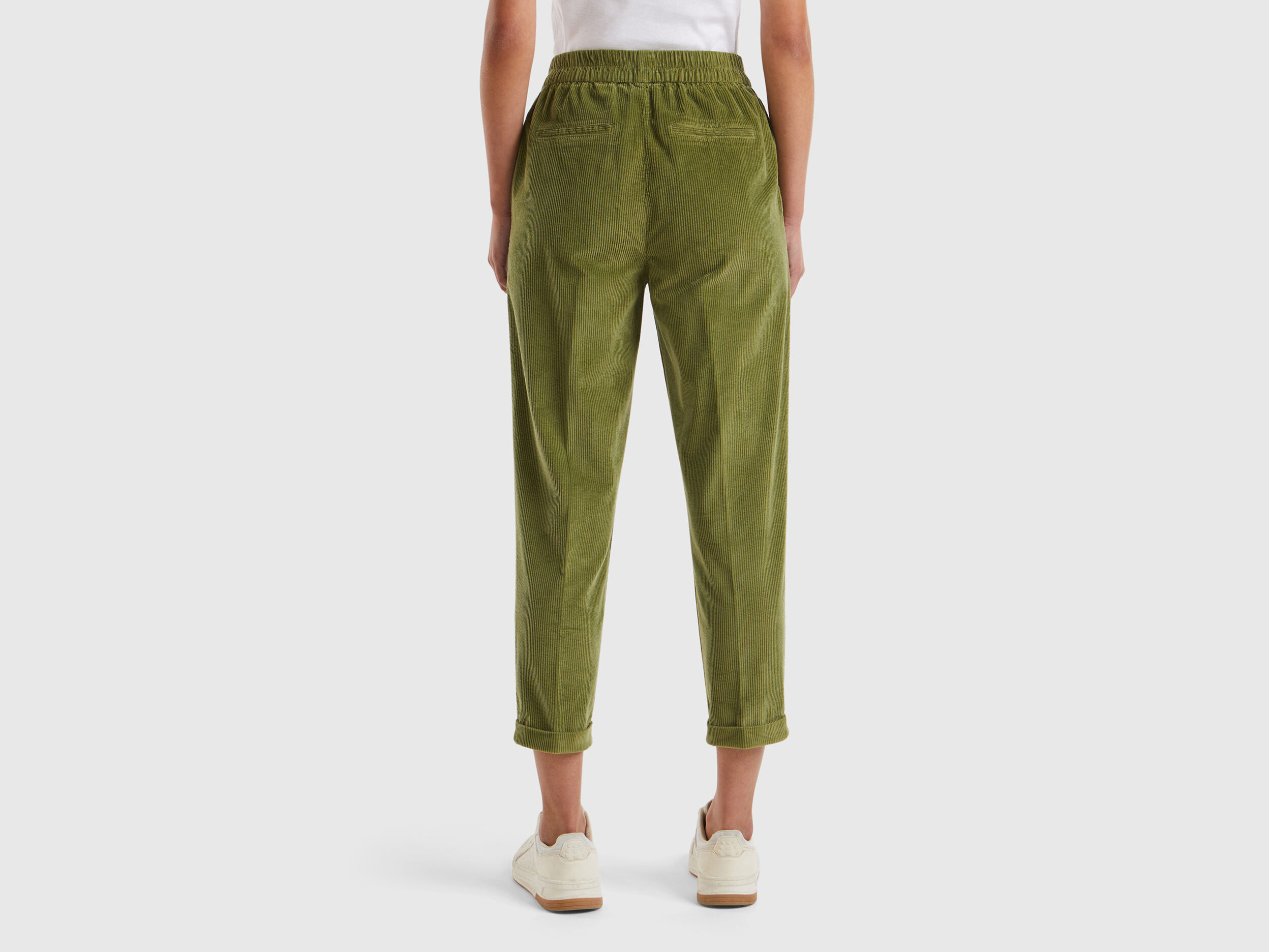 Chinos in velvet with stretch waist