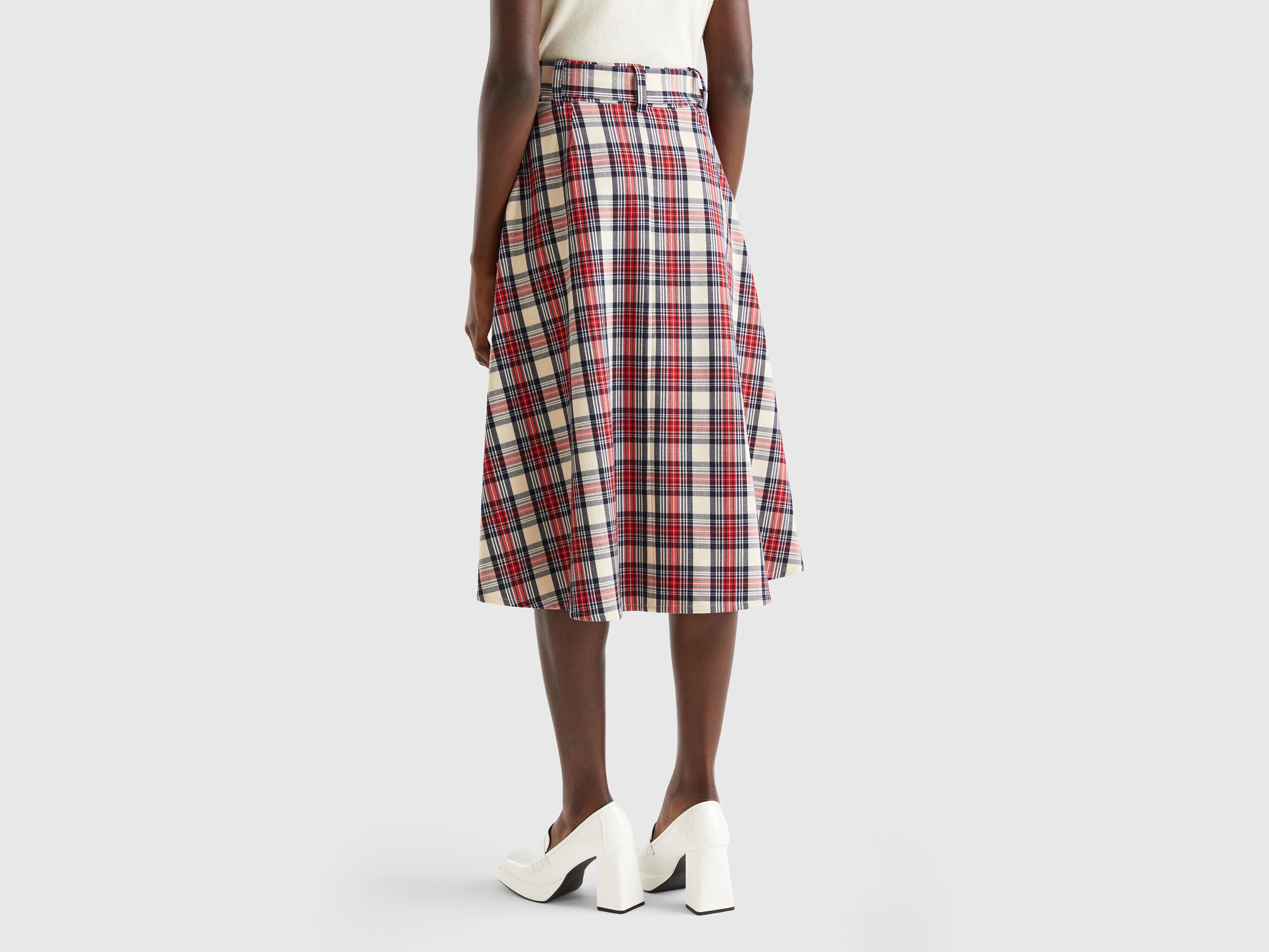 Tartan midi skirt Multi color Benetton