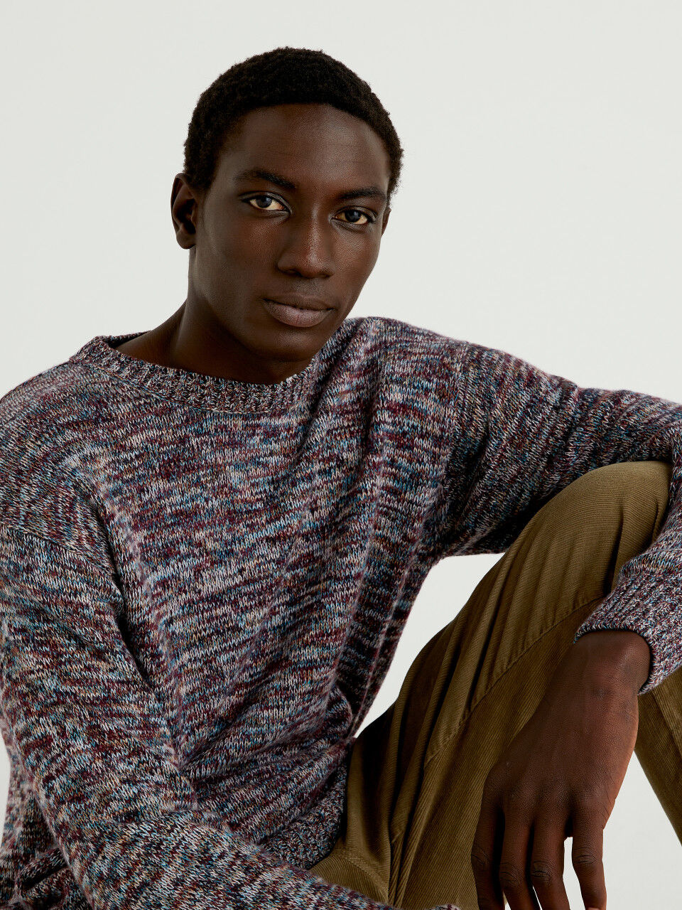 Multicolored sweater in cashmere blend