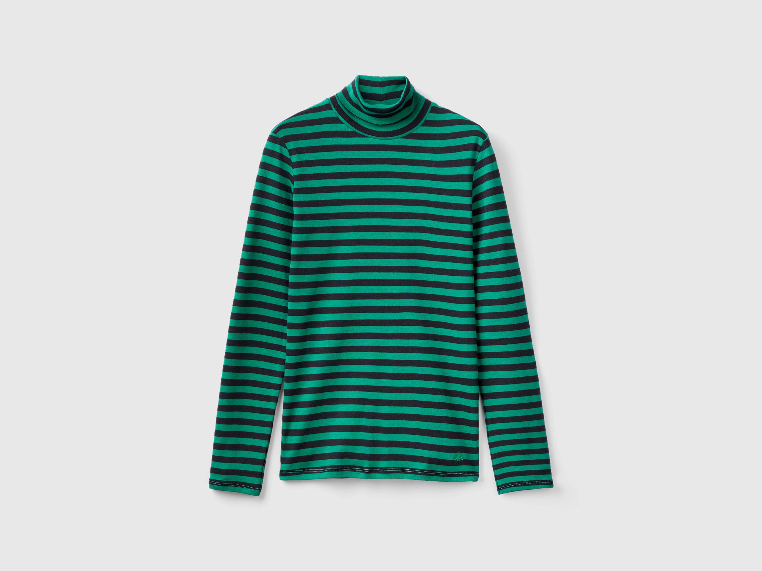 Colorful striped turtleneck hot sale