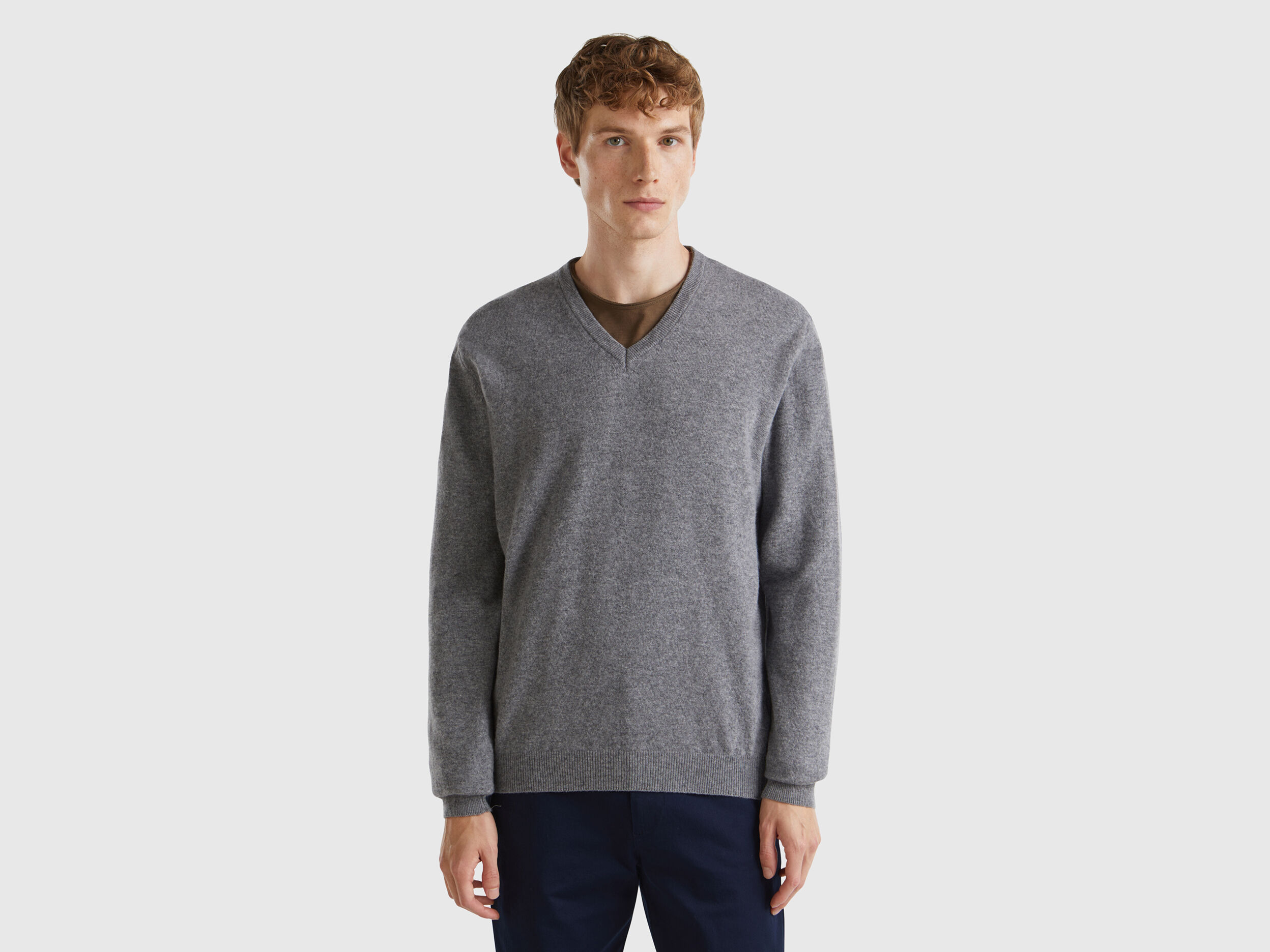 Dark grey v neck sweater on sale