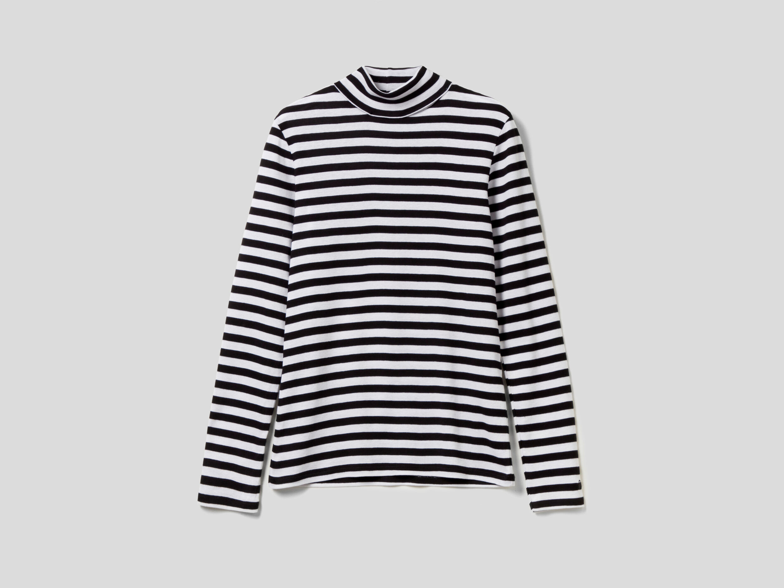 Turtleneck striped long sleeve shirt sale
