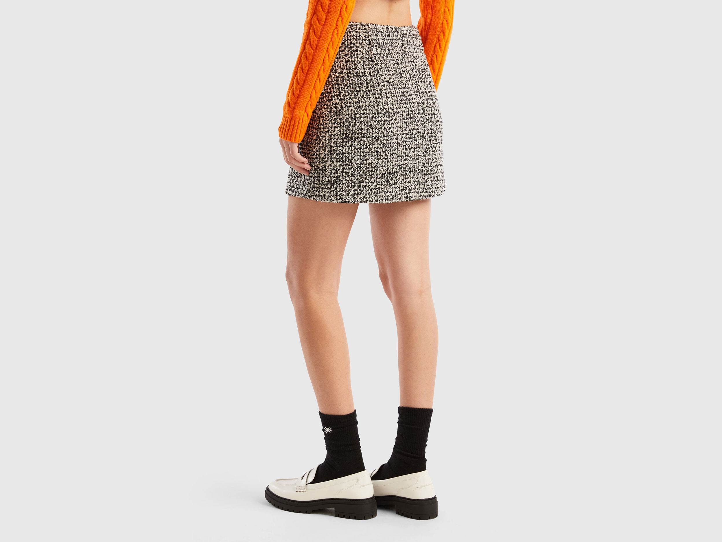 Tweed dungaree mini skirt outlet