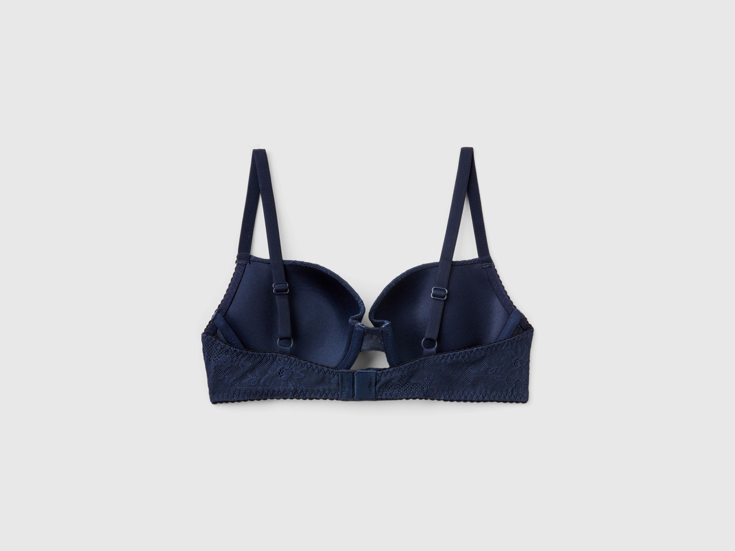 Push up bra in stretch lace - Dark Blue | Benetton