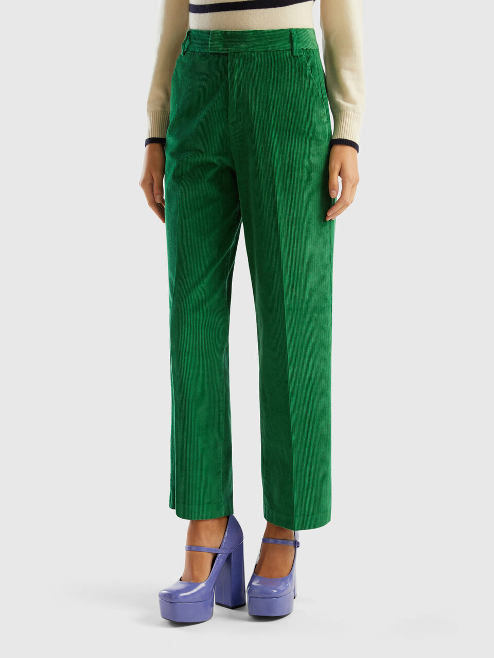 Women's Green Corduroy Pants