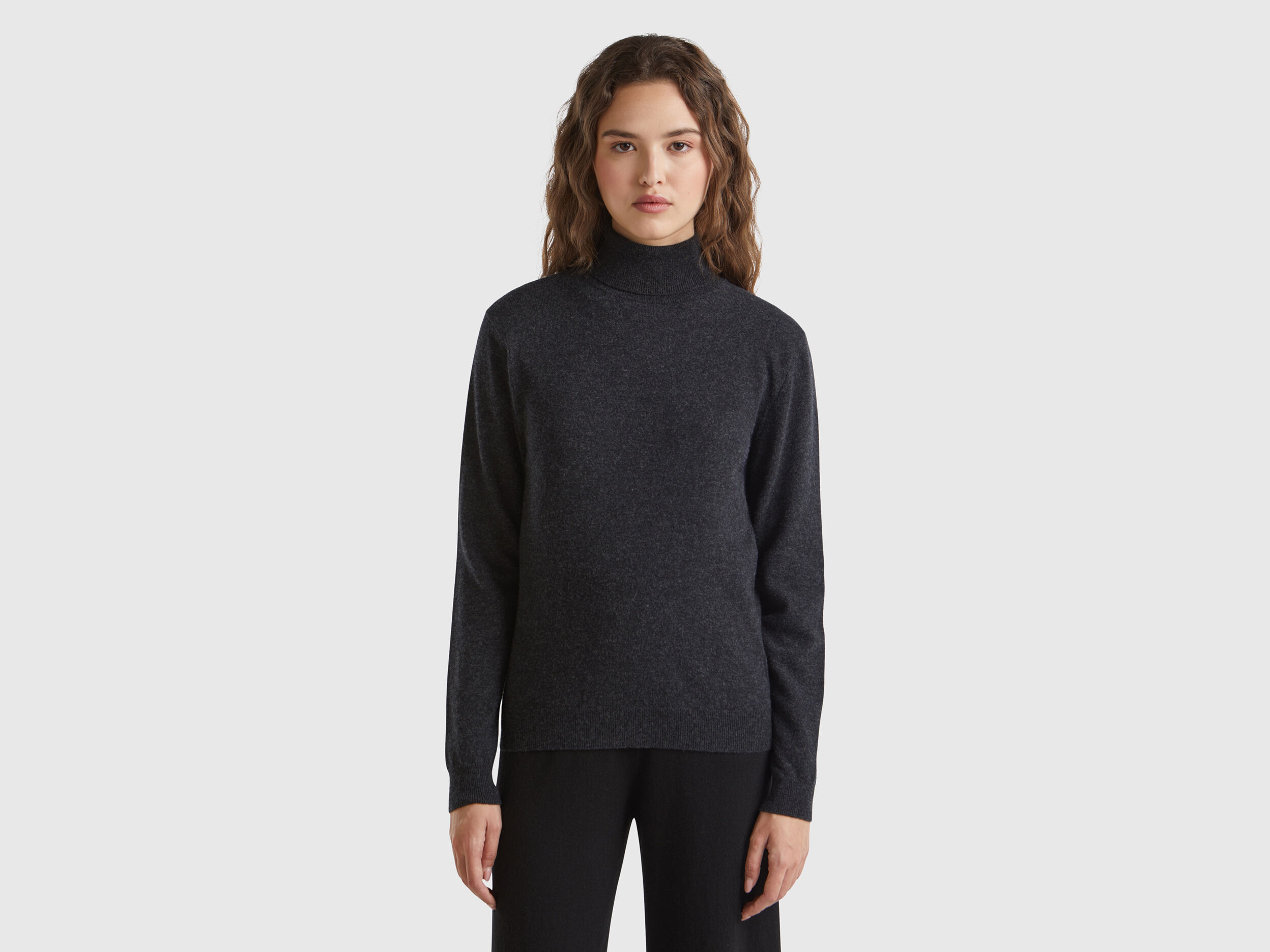 Dark grey turtleneck sweater cheap