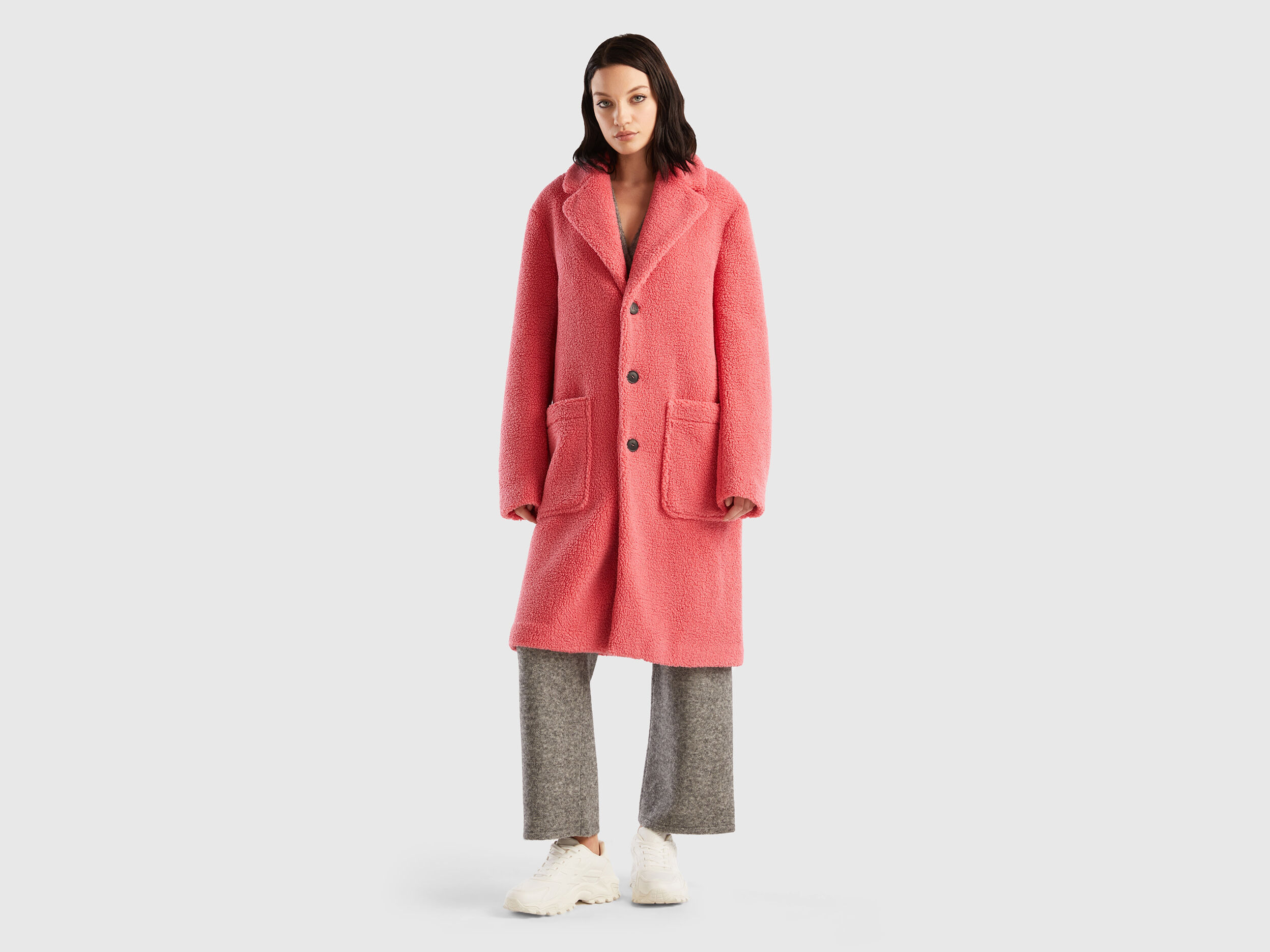 Benetton pink coat on sale