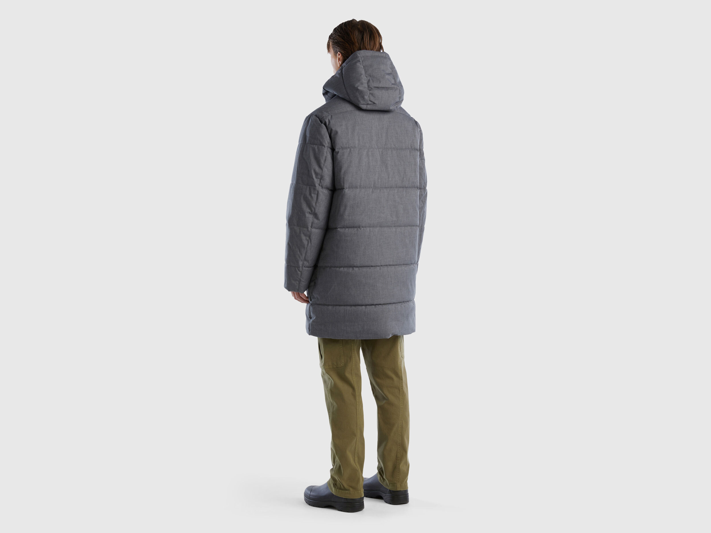 Benetton longline duvet sale jacket with hood