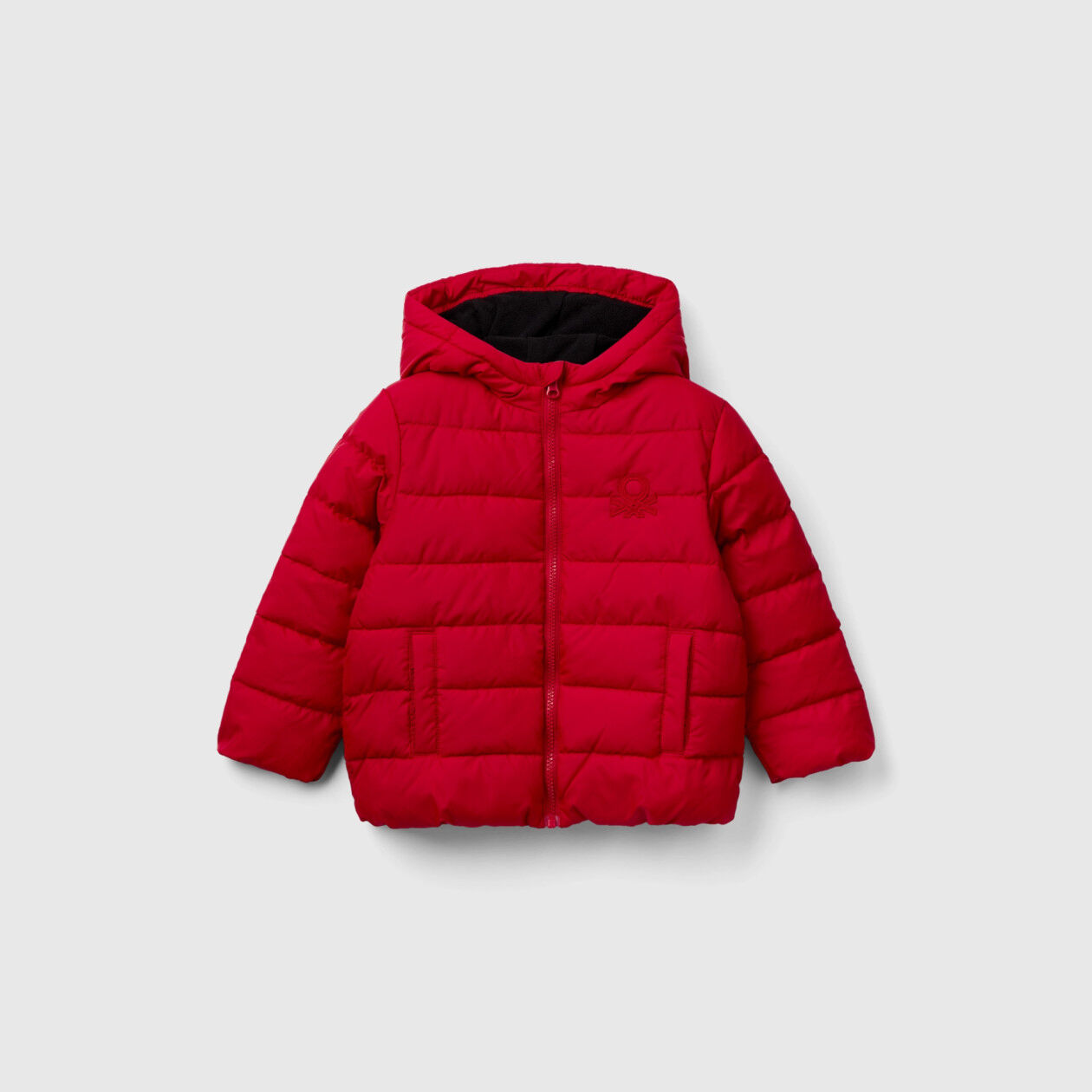 Benetton padded jacket with hood hot sale